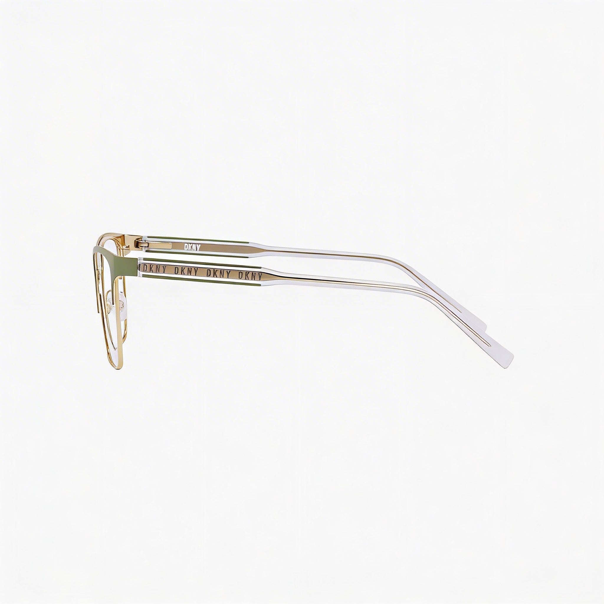 DKNY Dk3008 Unisex Eyewear featuring Metal Frame in cargo/gold, Polycarbonate Non-polarised Lenses, Size 53-16-140mm, Photo 3