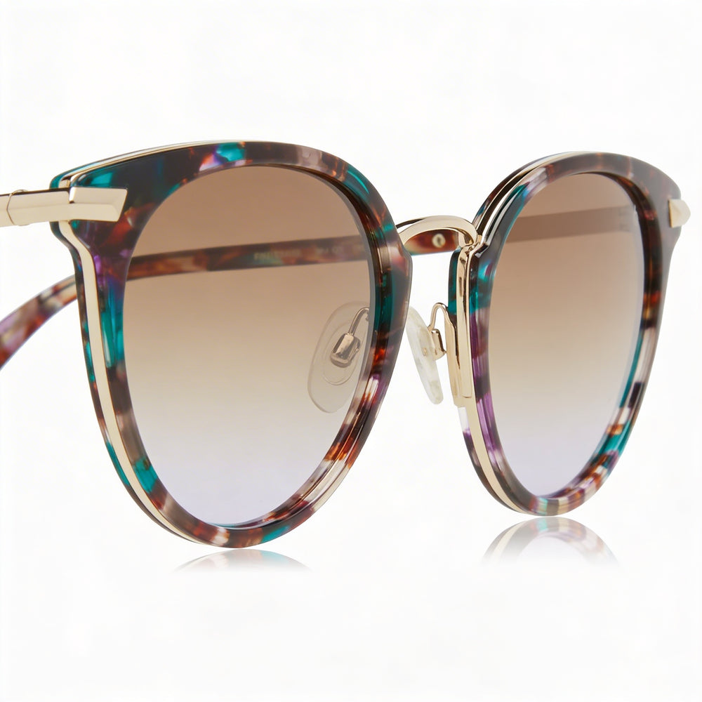 Gafas de sol Rag & Bone Modern Havana para mujer, armazón metálico multicolor, protección UV, 53 mm