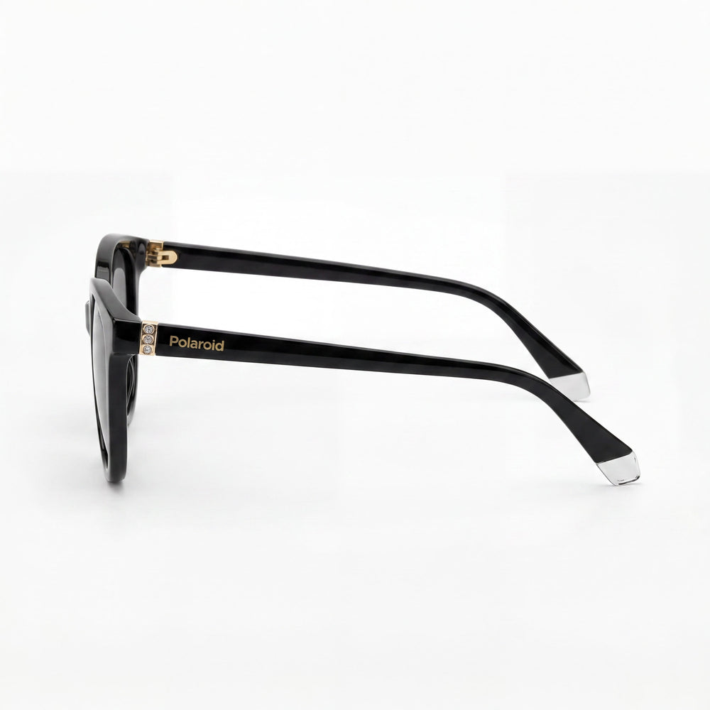 Gafas de sol Polaroid Eyewear Pld 4133/S/X para mujer, de policarbonato negro, con protección UV, grises, rectangulares, 55-18-145