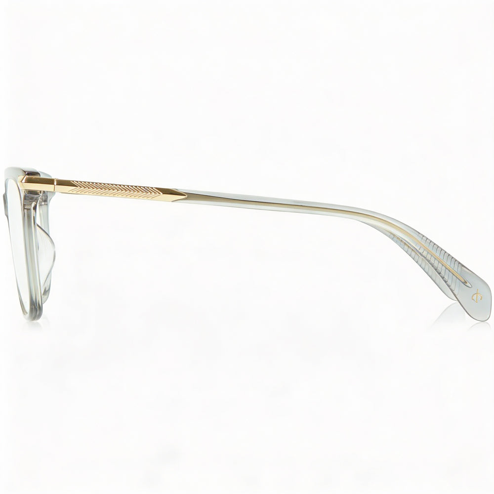 Gafas ópticas informales para mujer Rag & Bone, montura de acetato gris, lentes de plástico grises, talla 51-16-140 mm