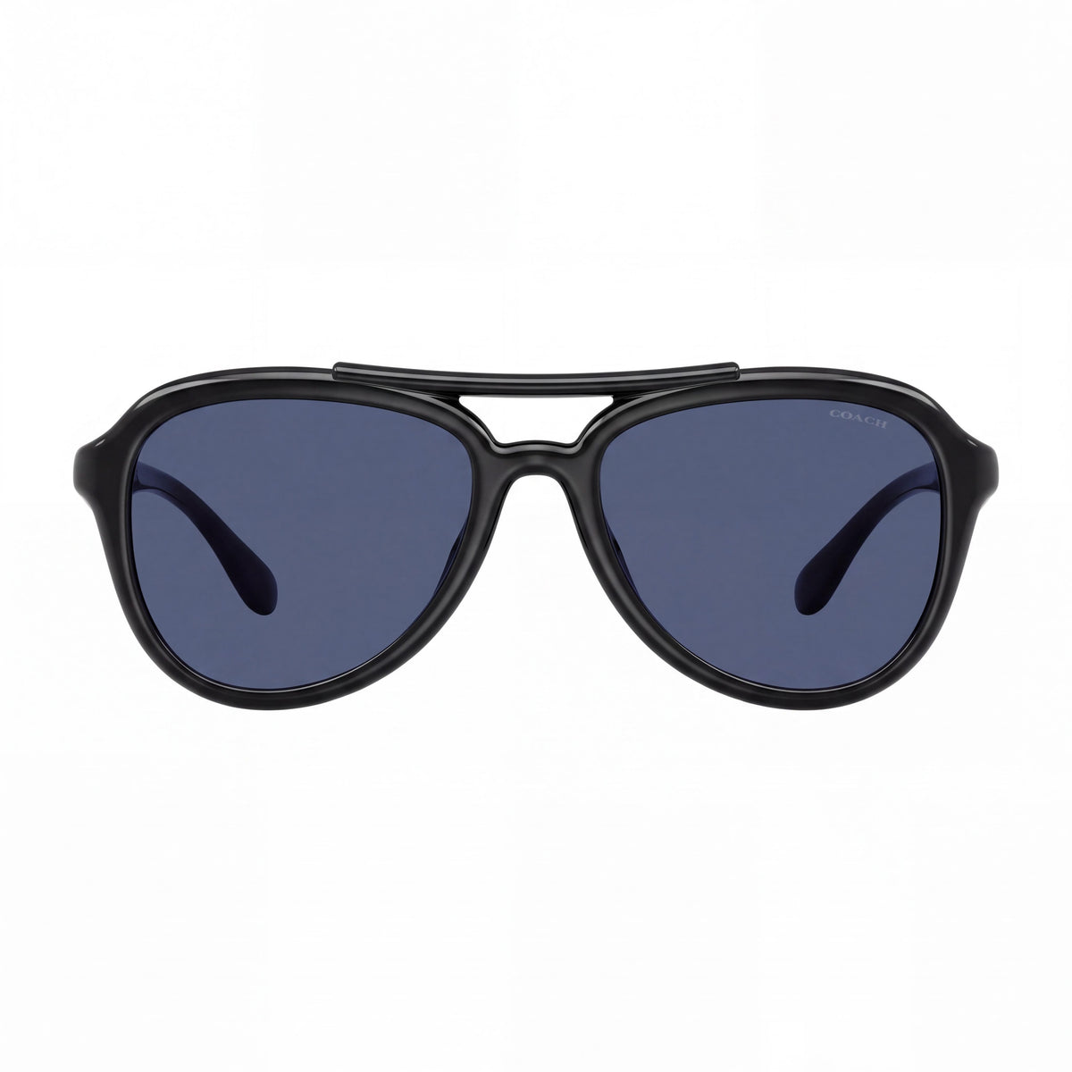 Coach Hc8406u Women's Aviator Black Blue Plastic Frame Blue Lenses 55mm Universal Fit UV Protection, Photo 2