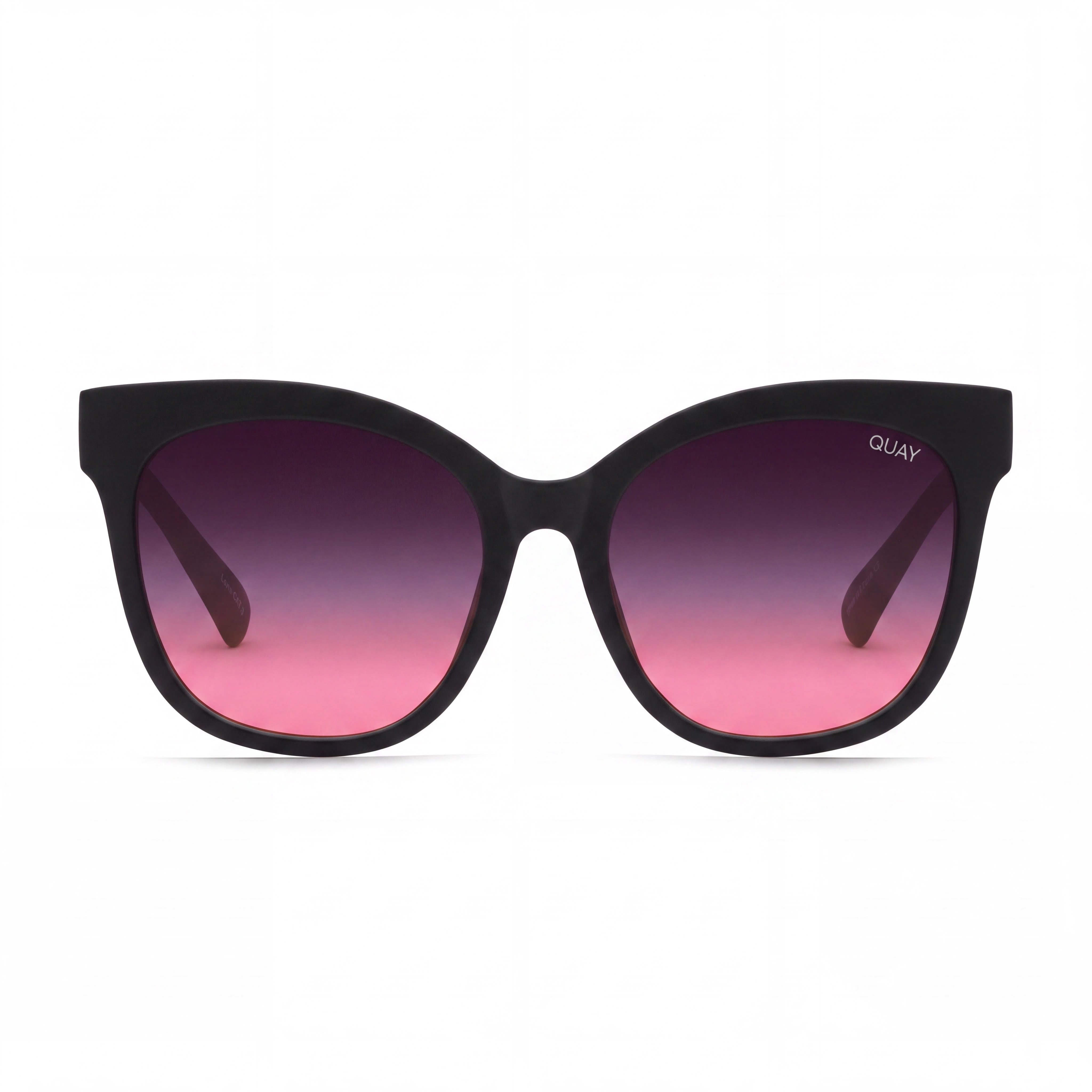 QUAY AUSTRALIA Cat Eye Women's Matte Black Pink Fade Plastic Frame Polycarbonate Lens UV Protection Sunglasses 59mm, Photo 2