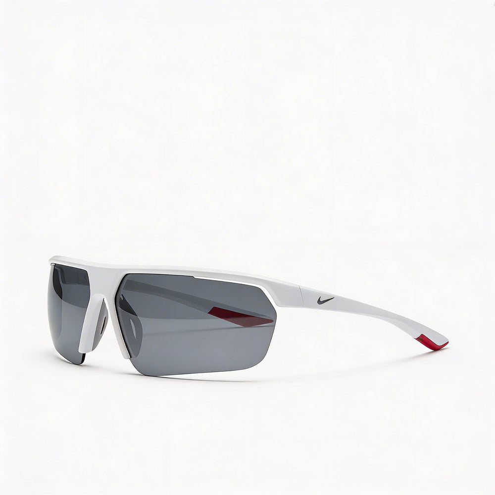 Nike Gale Force Unisex Plastic Sunglasses, White Wolf Grey Silver Flash Frame, Grey Silver Mirror Lens, 71mm