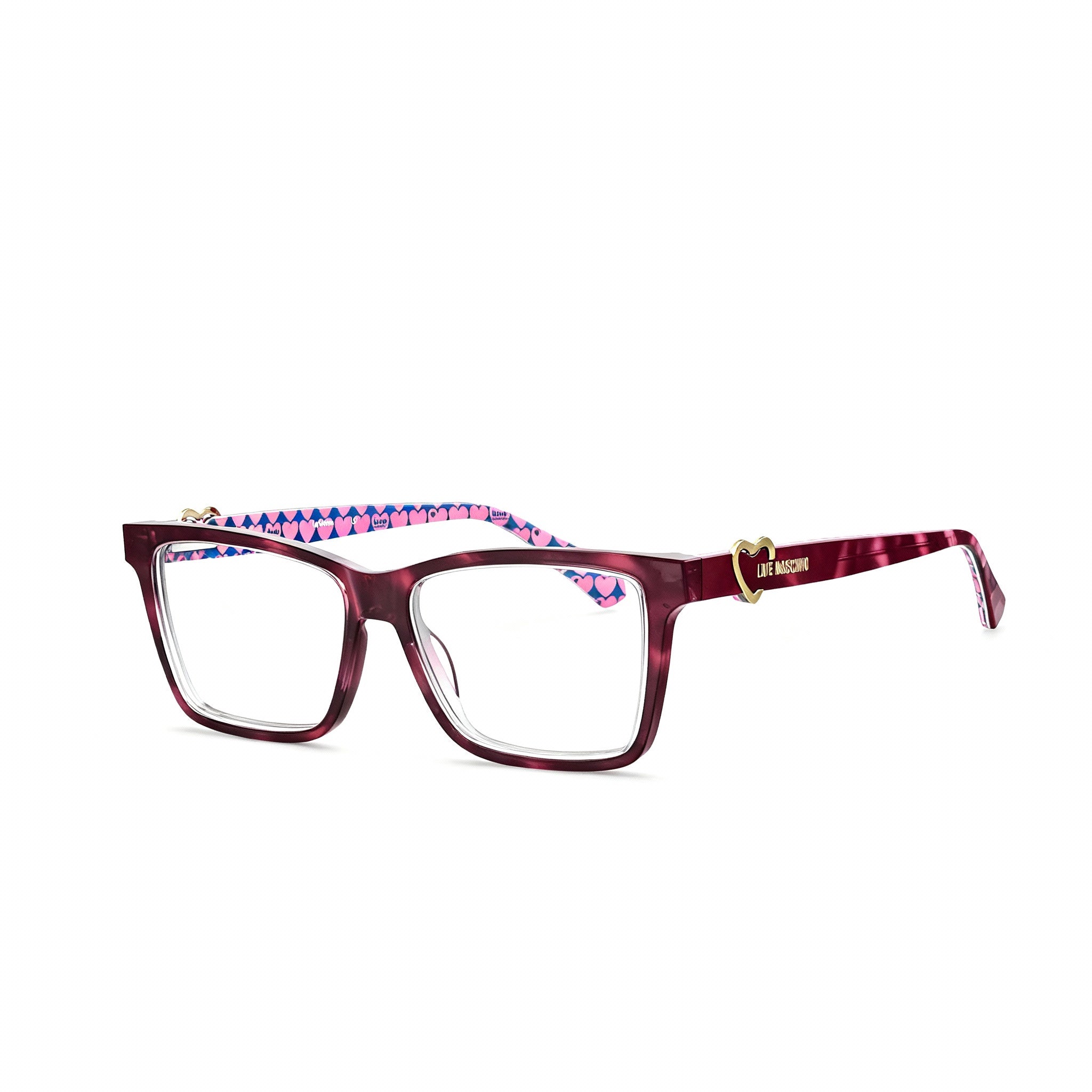 Love Moschino Women's Rectangular / Square Acetate Full-Rim Multicolored Eyeglass Frame 52mm, Photo 3