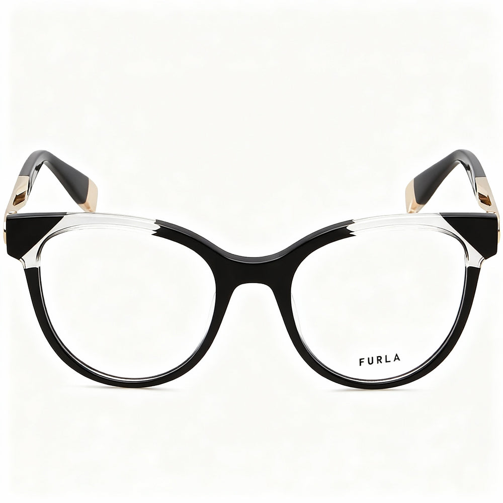 Furla VFU672 Women's Classic Black Acetate Non-Polarized Optical Frames 51mm