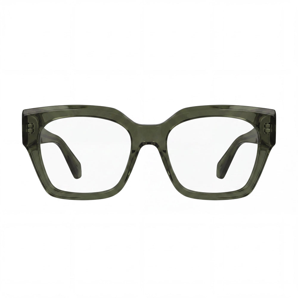 Ferragamo Men’s SF2983 Injected Acetate Eyewear, Transparent Khaki Frame, Multicoloured Lenses 53-18-140
