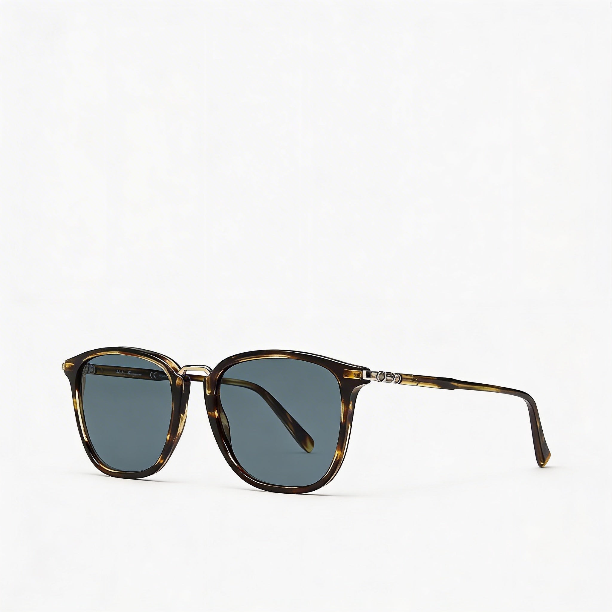 Gafas de sol Salvatore Ferragamo Navigator para mujer, de plástico a rayas, color marrón y azul, lentes sólidas azules sin polarizar, con protección UV, 53mm, Photo 3