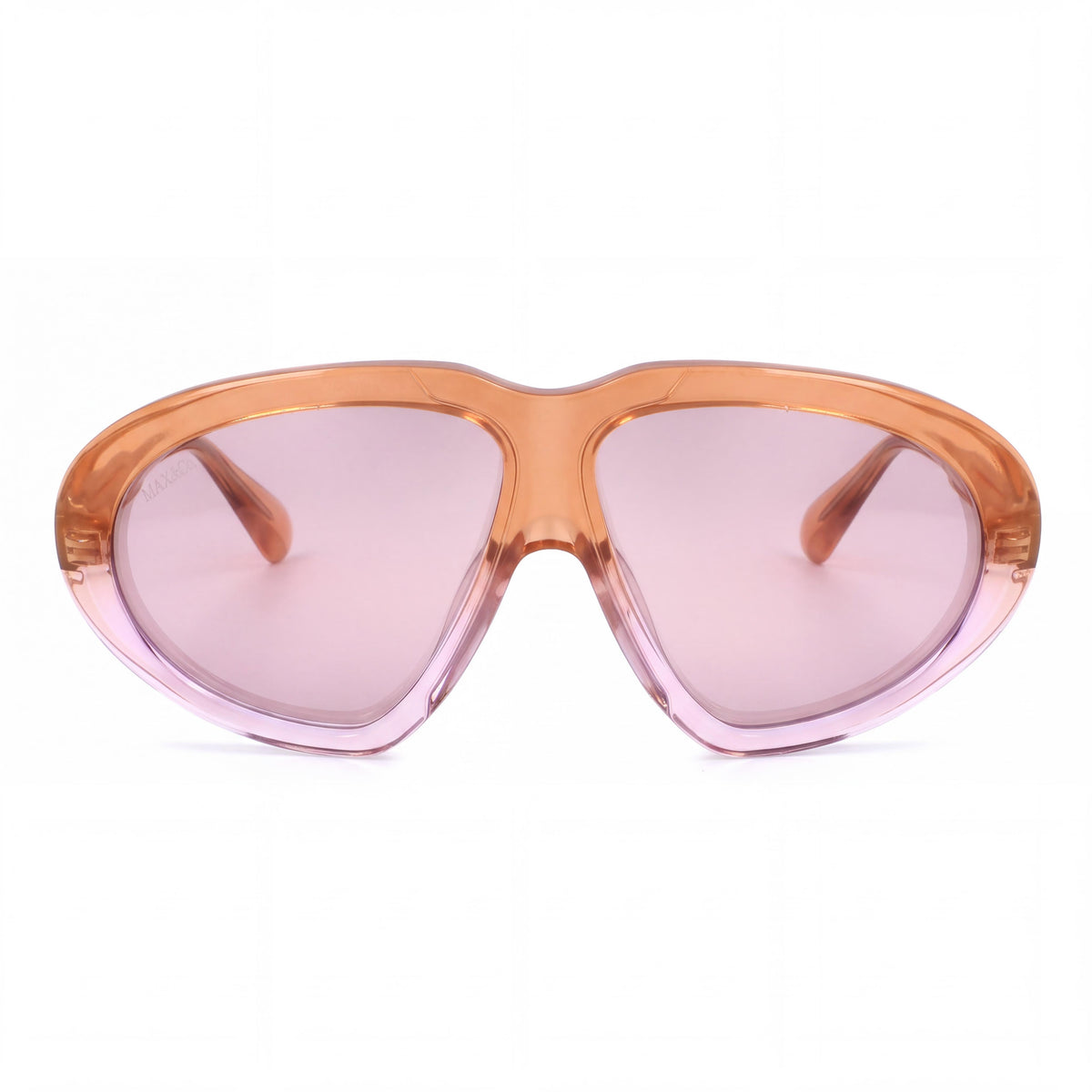 MAX &CO MO0001 Women's Orange Plastic Non-Polarized Burgundy Mirror Sunglasses Lens Width 60mm, Photo 2