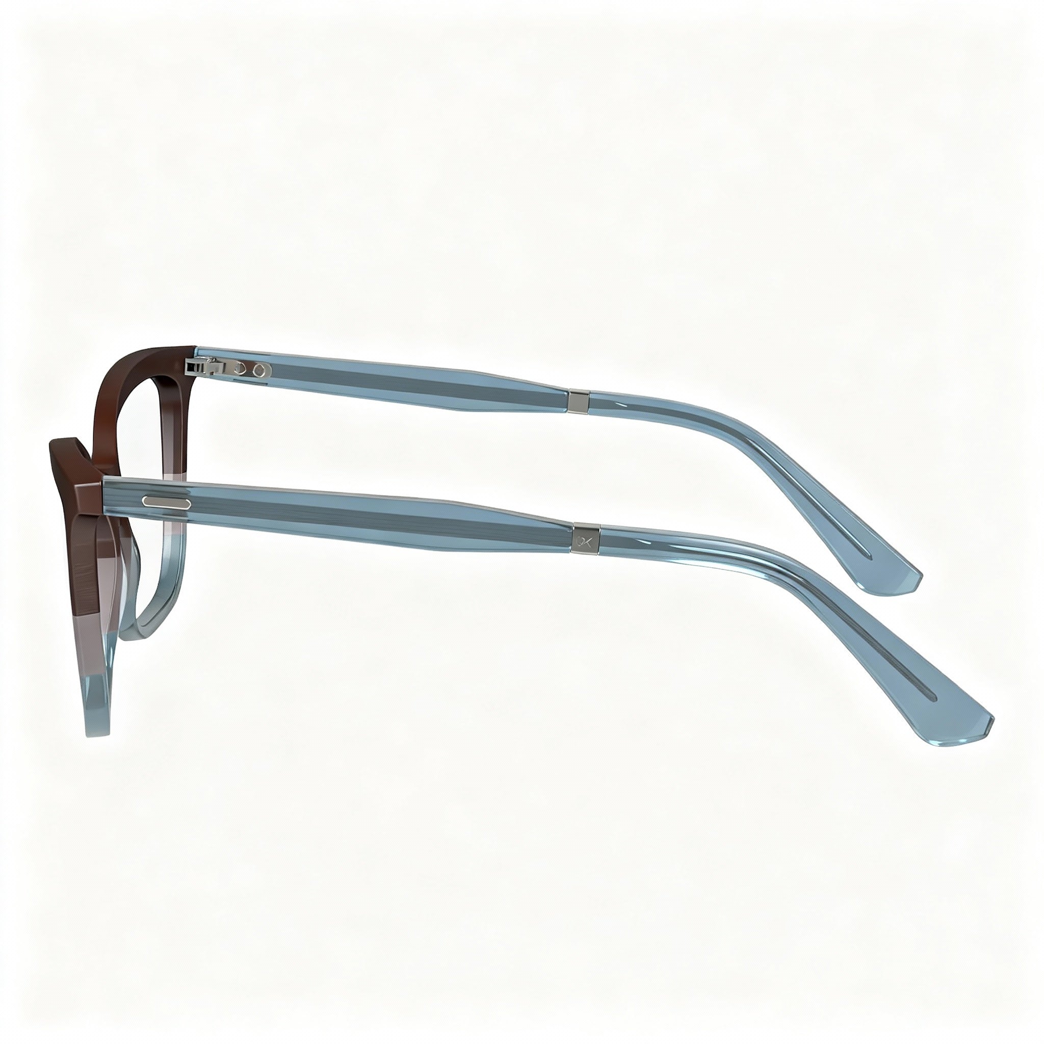 Calvin Klein Eyeglasses, Model CK23545, Unisex Full Rim Cat Eye Style, Acetate Frame, Brown/Grey/Avio, 53mm, Photo 3