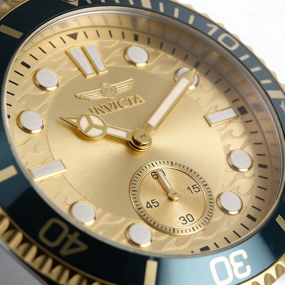 Invicta Pro Diver 49425 Men's Quartz Silver Stainless Steel Watch with Gold Dial 43mm