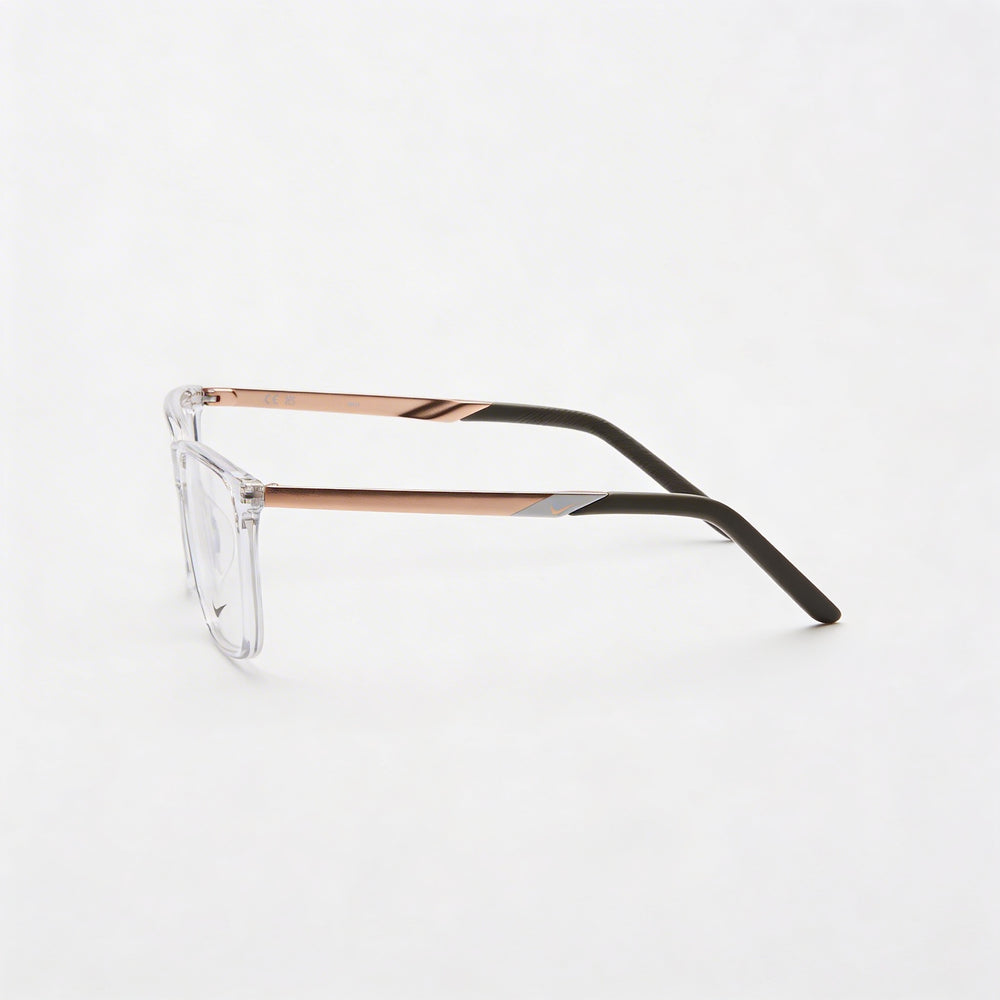 Nike Modern Unisex Eyeglasses Frame, Clear Acetate, 54mm Lens Width, with Non-Functional Demo Lenses