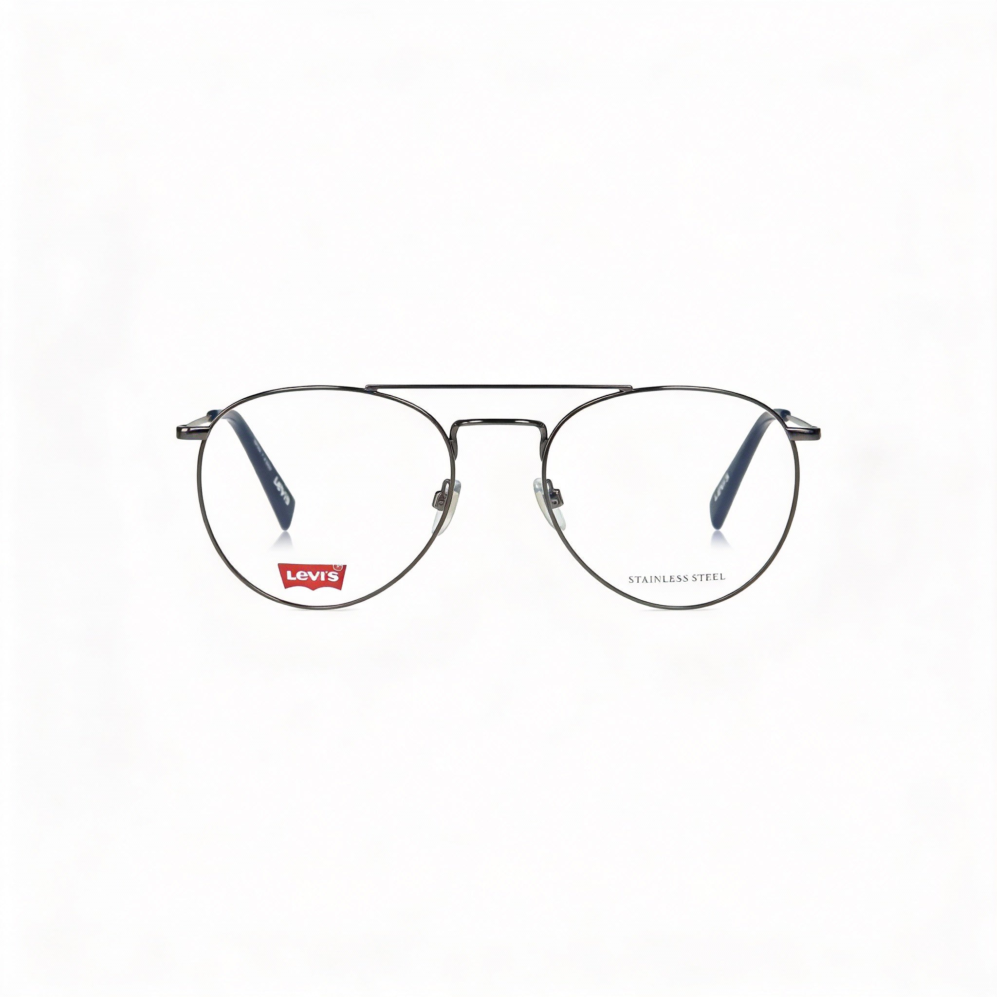 Levi's Lv 1006 Unisex Round/Oval Metal Eyeglasses, Dark Ruthenium, Lens 54mm Bridge 19mm Temple 145mm, Photo 3