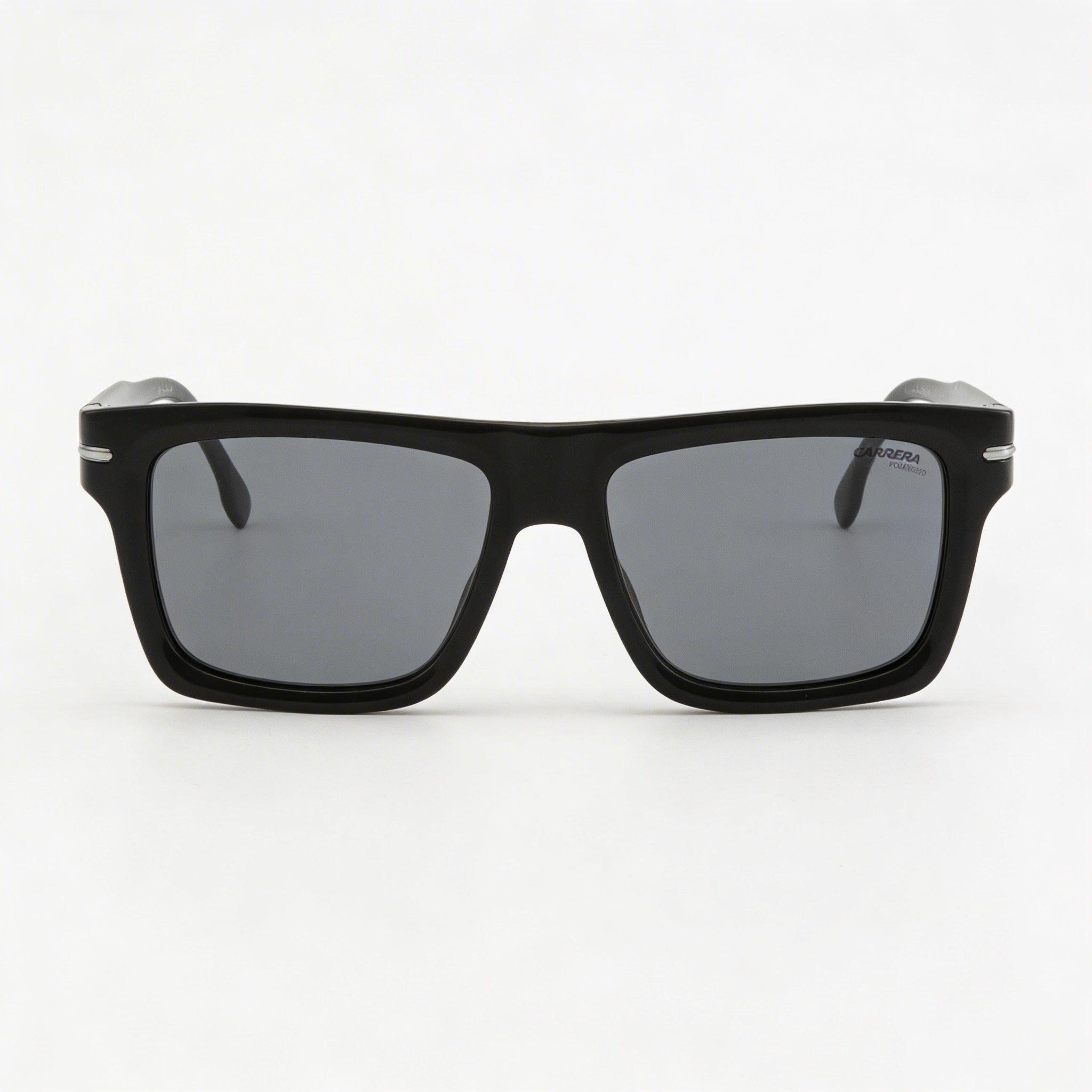 Carrera Classic Unisex Rectangular Sunglasses with Black Plastic Frame and Grey Polarized Lenses 54mm, Photo 2