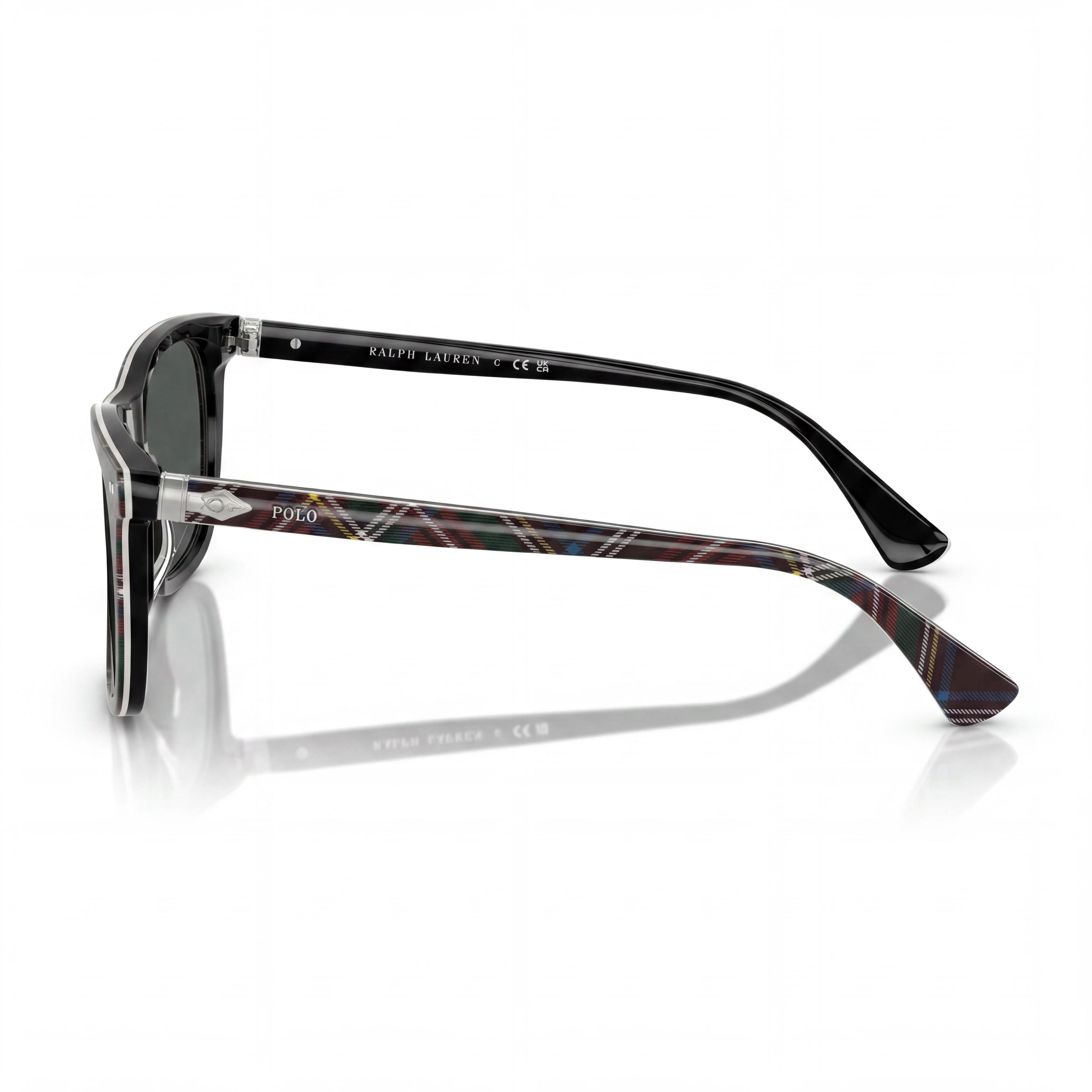 POLO RALPH LAUREN Ph4220u Ajuste Universal Gafas de Sol Cuadradas de Plástico para Mujer, Tartán Rojo Gris Oscuro, Sin Polarizar, 100% UV, 55mm, Photo 2