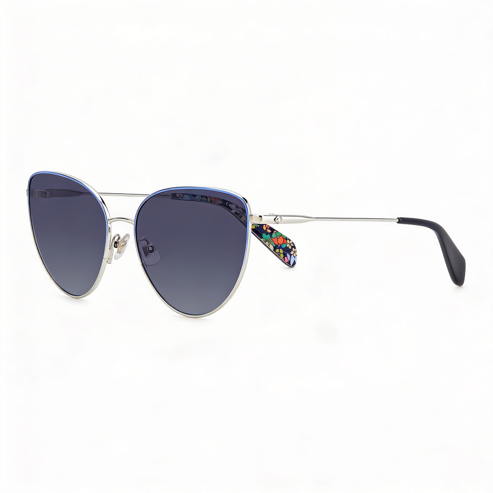 kate spade new york Seasonal Women's Stainless Steel Palladium Blue Grey Dark Grey Shaded 55mm UV Sunglasses
