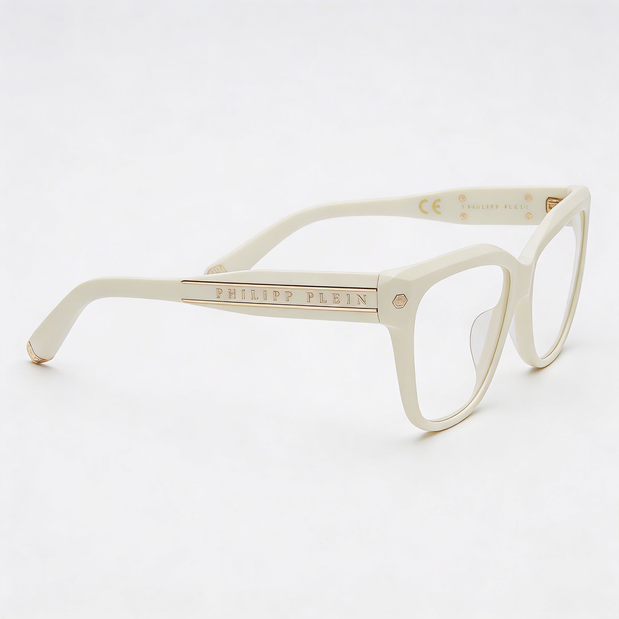 Gafas ópticas de acetato Philipp Plein Classic VPP051M para mujer, oro amarillo claro (lente 55 mm, puente 15 mm, patilla 135 mm), Photo 3