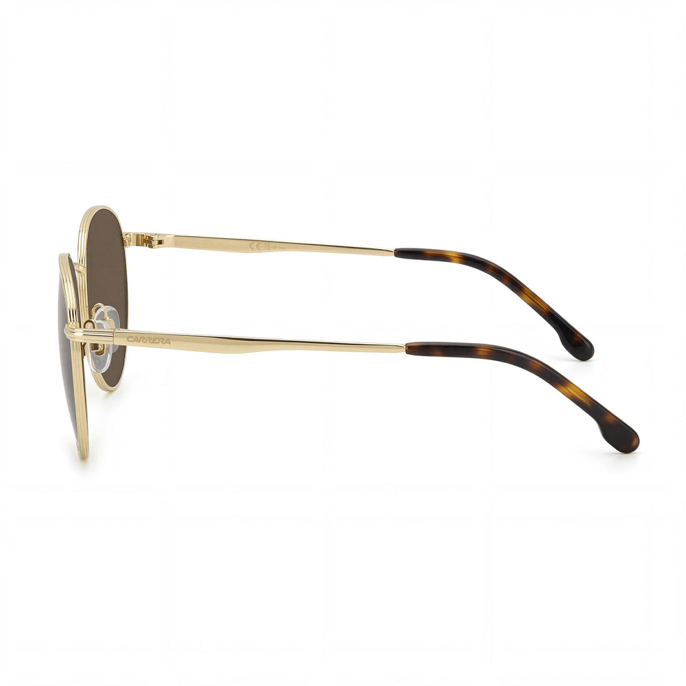 Carrera Casual Gafas de Sol de Hombre con Montura de Policarbonato Habana Marrón Oro y Lente con Protección UV 52mm