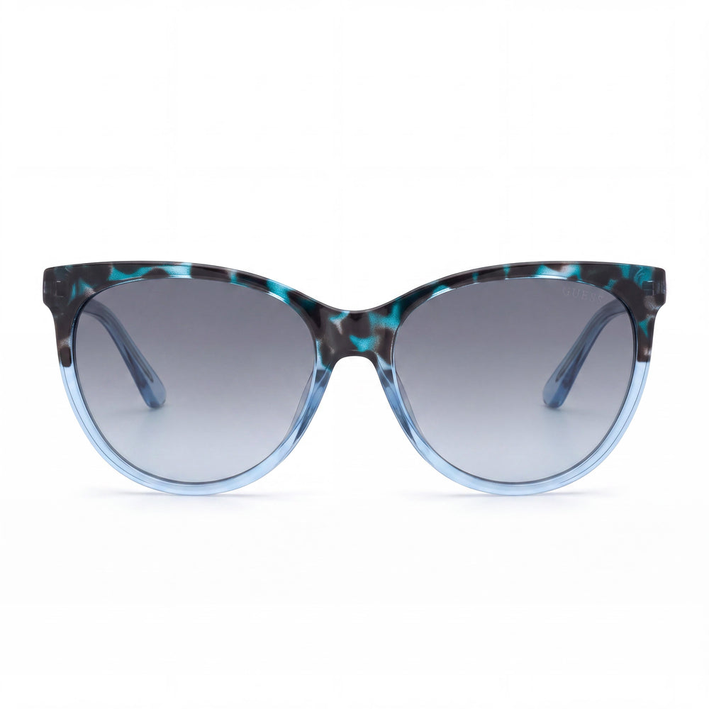 GUESS Round GU777892W58 Unisex Plastic Blue Frame Gradient Blue Lens UV Protection Sunglasses 58mm
