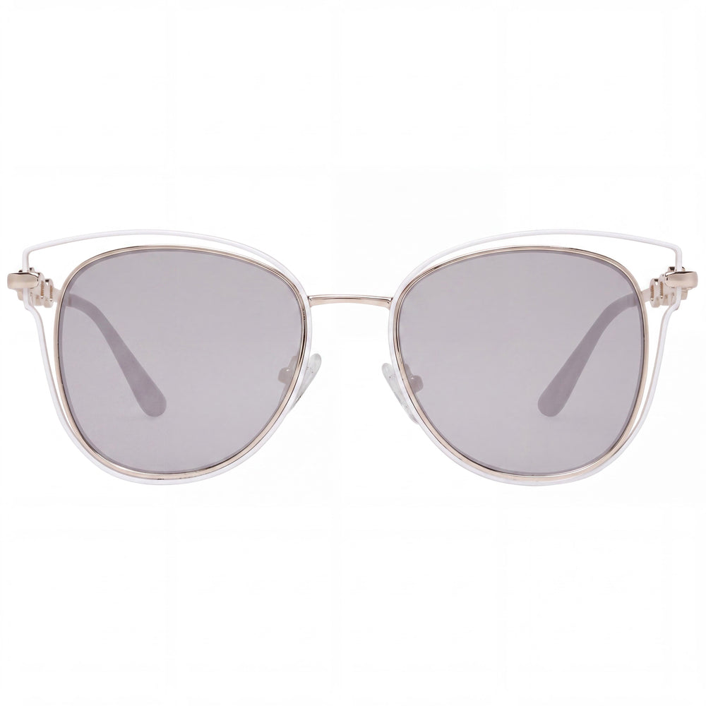 Gafas de sol GUESS GF0343 para mujer, montura de policarbonato con protección UV y lentes degradadas burdeos/oro rosa, 53 mm