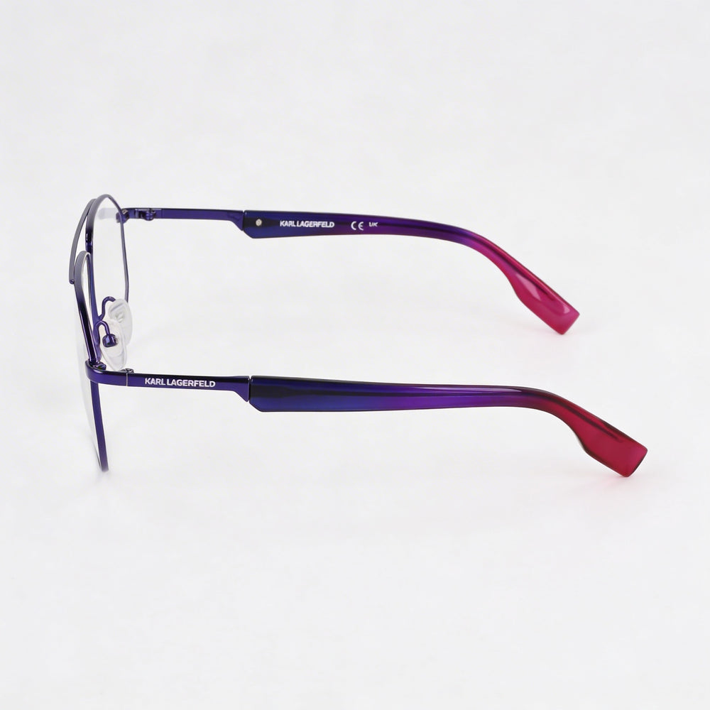 Montura de gafas ópticas para hombre KARL LAGERFELD KL353, diseño de metal azul oscuro, con un ancho de lente de 56 mm