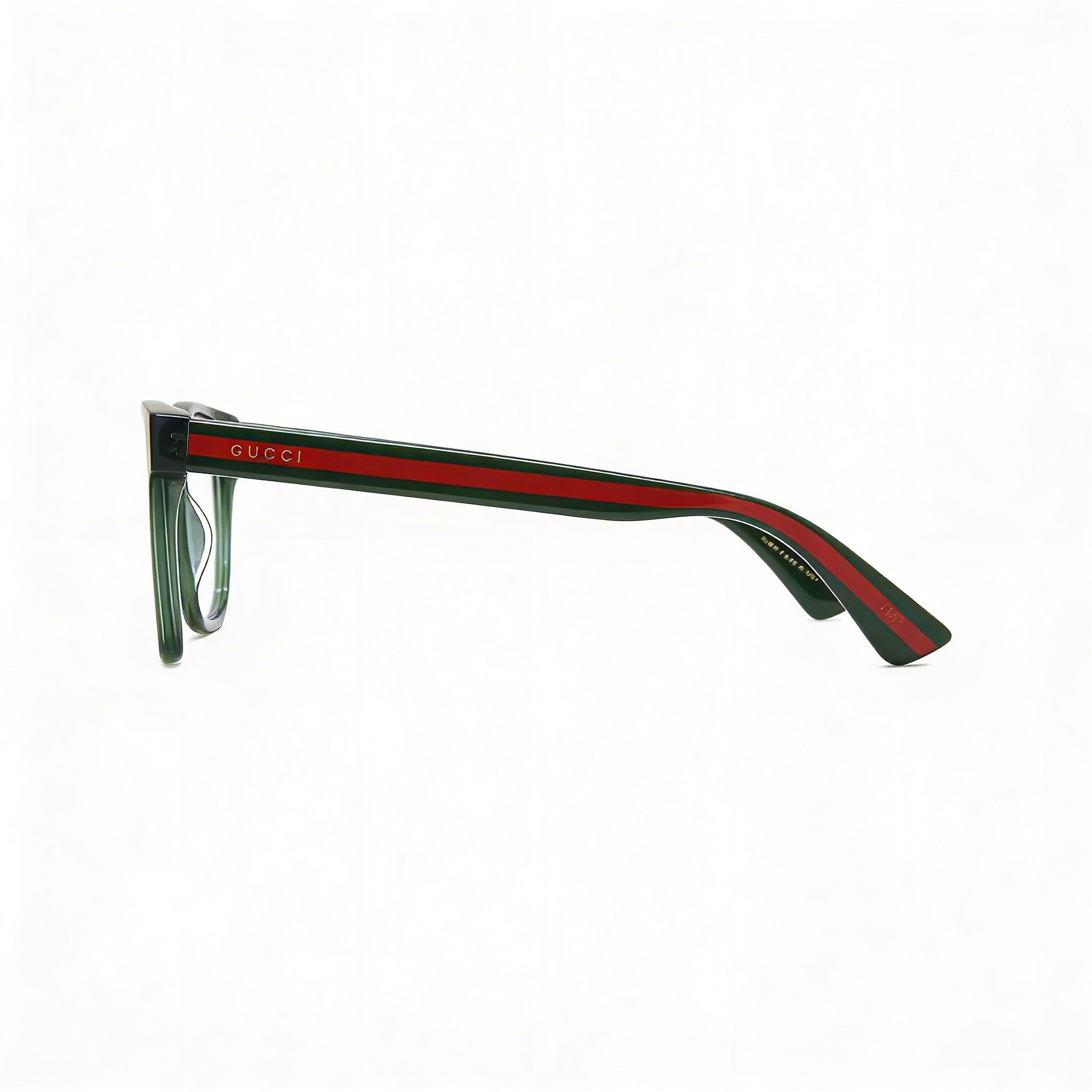Gucci GG0004ON 011 Men's 2022 Translucent Green Acetate Square Full Rim Eyeglasses Clear Lens 53mm, Photo 2