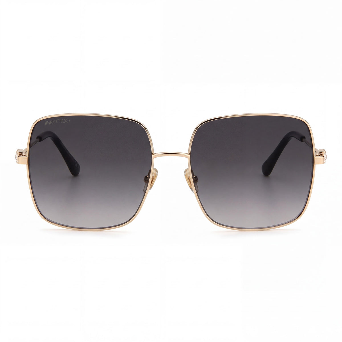 Gafas de sol para mujer JIMMY CHOO Lili/S de montura cuadrada de acero inoxidable en color negro y dorado con protección UV, 58 mm, Photo 2