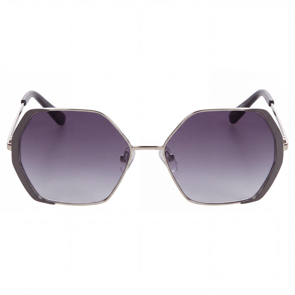 GUESS GF0387 Women's Clear Plastic Frame Gradient Smoke Lens with 100% UV Protection Sunglasses 57mm