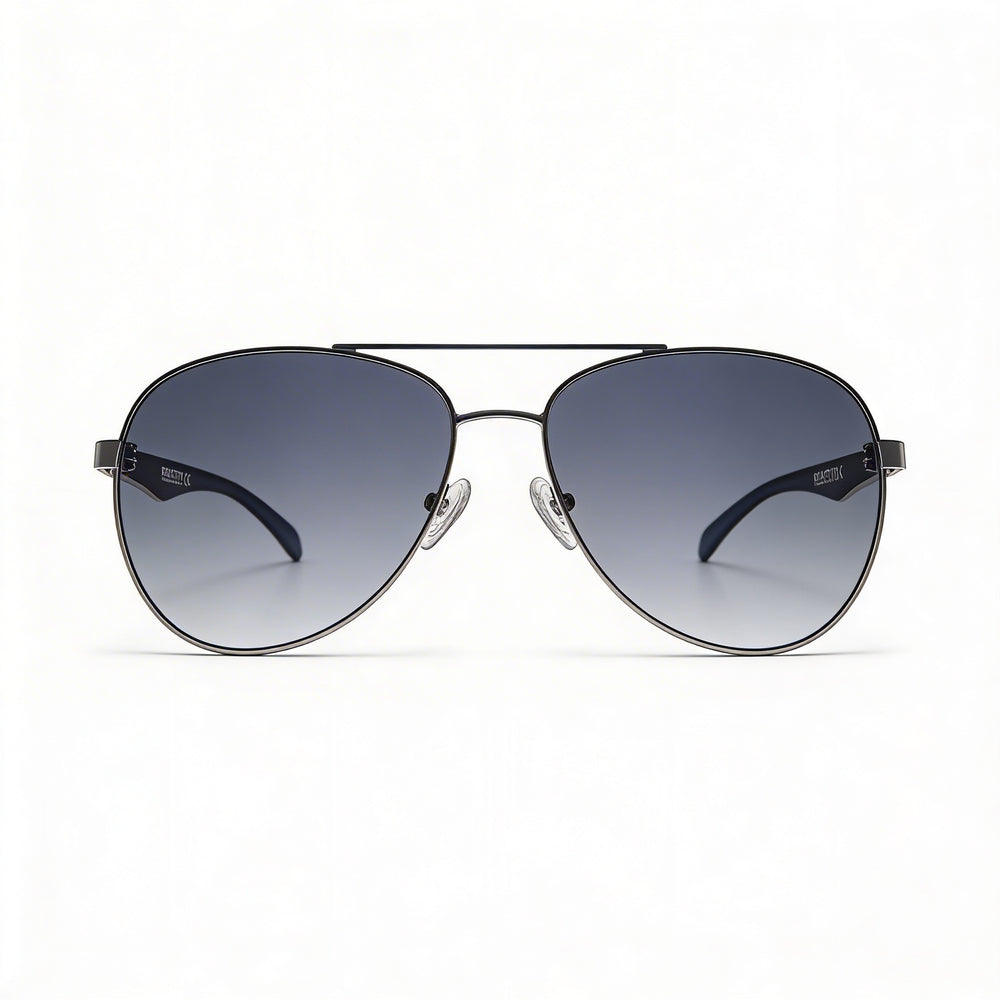 Kenneth Cole KC1318 Men's Pilot Full-Rim Metal Sunglasses Shiny Gunmetal Smoke Lenses 100% UV Protection 58mm