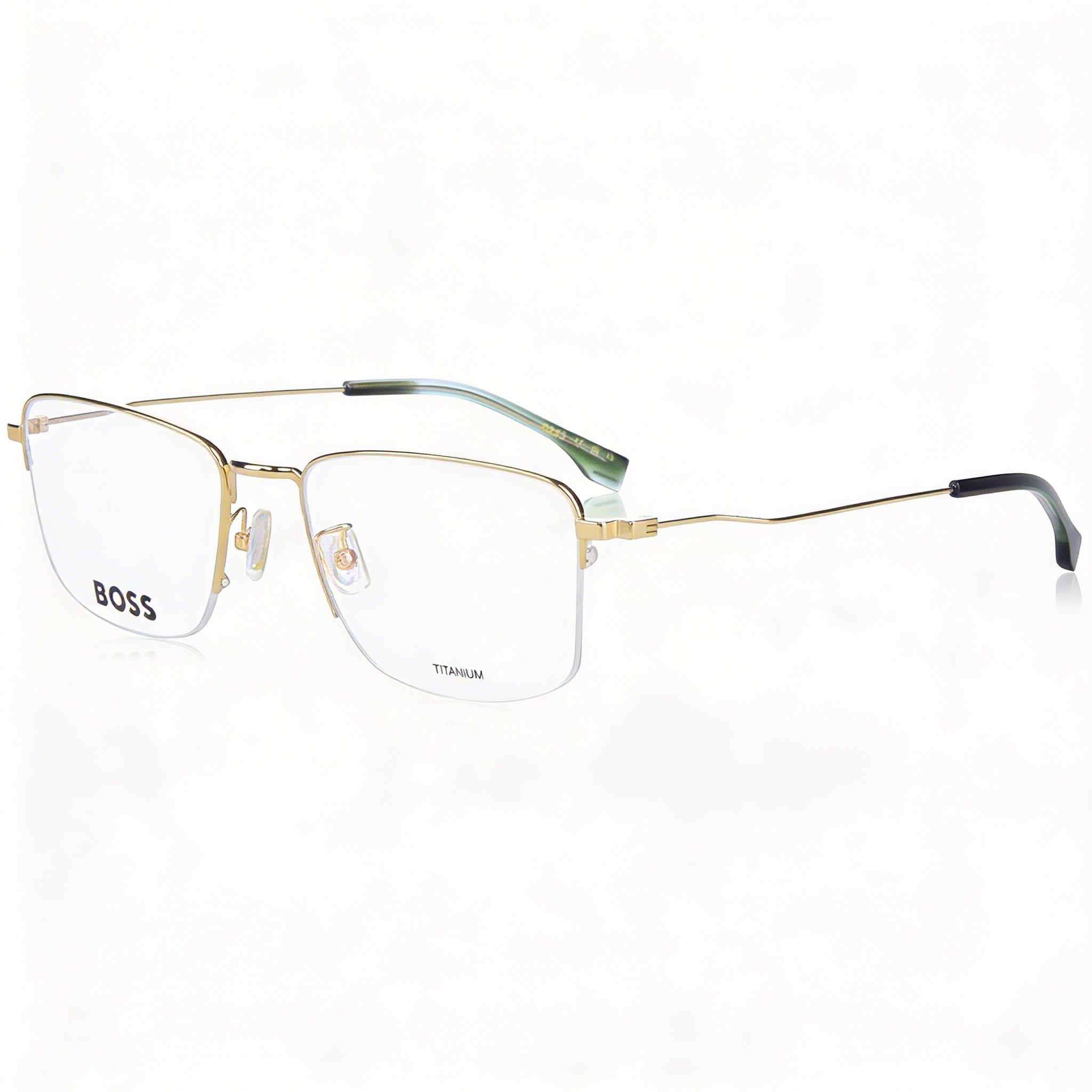 Gafas de sol casuales Hugo Boss para hombre, montura de titanio dorado, lentes de policarbonato no polarizadas de 55 mm de ancho, Photo 1