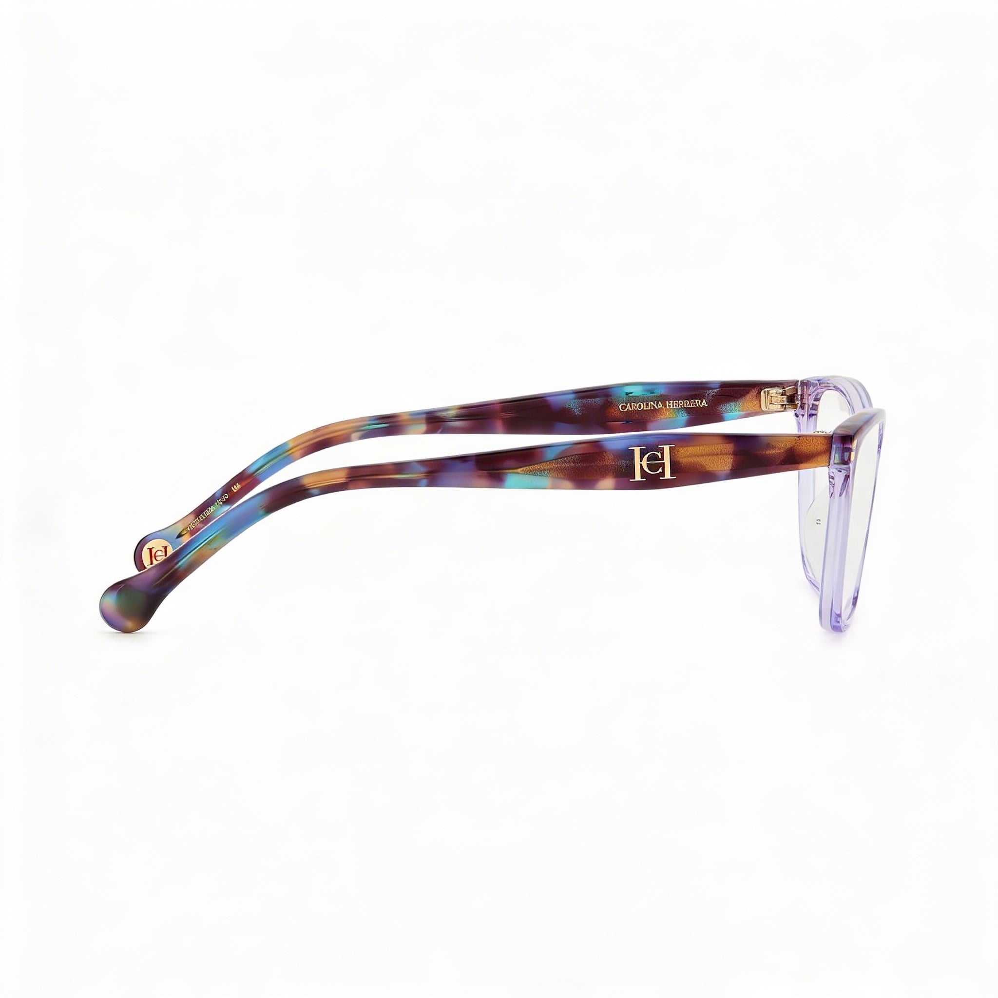 Carolina Herrera HER 0202/G Essential Women's Prescription Eyewear Rectangular Acetate Lilac Havana 56mm, Photo 3