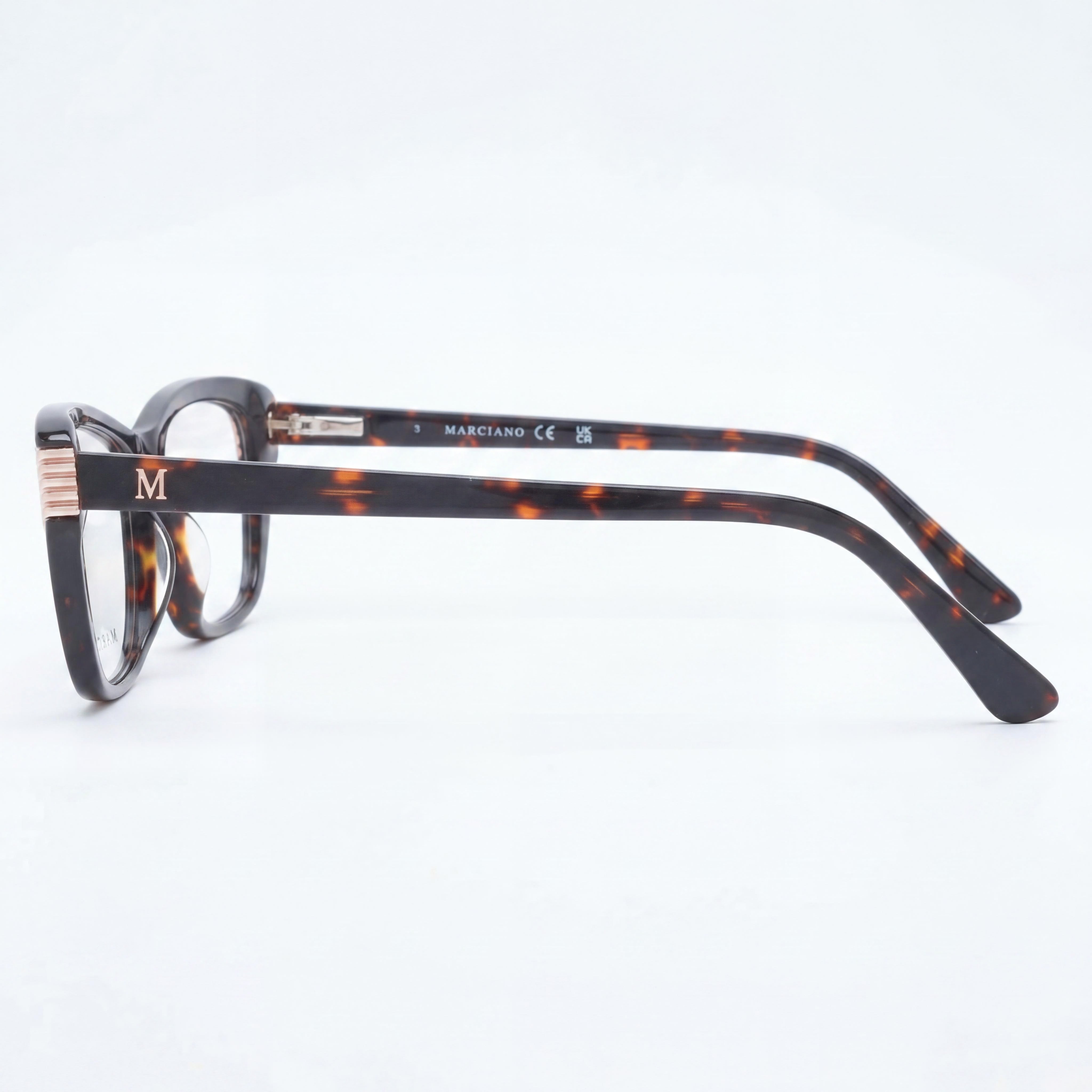 GUESS MA1053711 Marciano Sporty and Cool Women's Multicoloured Plastic Cat Eye Eyeglasses with Rose Gold Accents 8-25-9mm, Photo 2