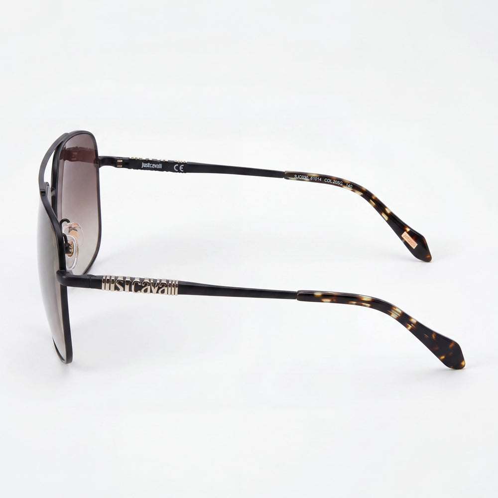 Gafas de Sol Cuadradas Just Cavalli Casual para Mujer con Montura Metálica Negras, Oro Rosa, Negras, No Polarizadas