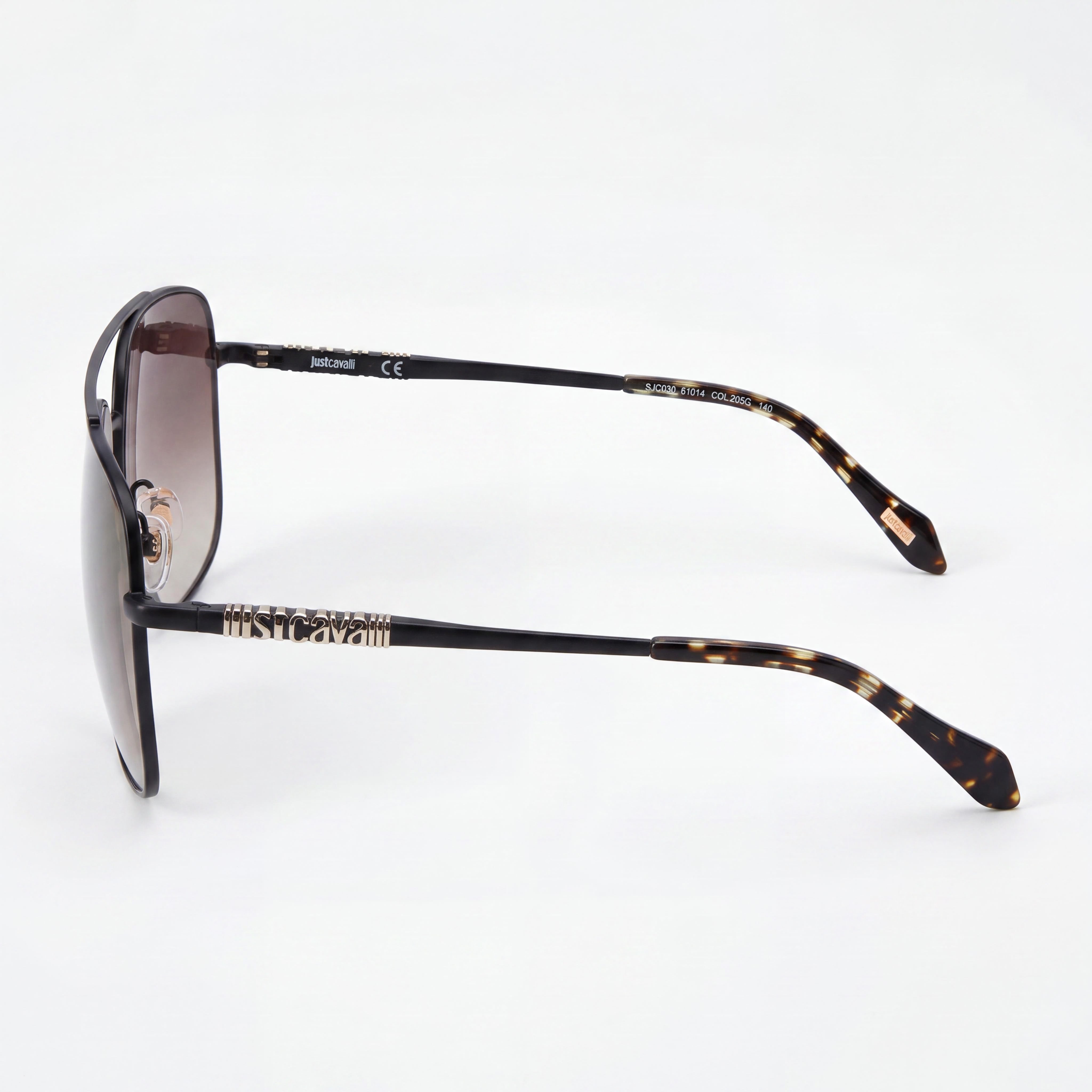 Just Cavalli Casual Women's Metal Frame Black Rose Gold Black Non-Polarized Square Sunglasses, Photo 3