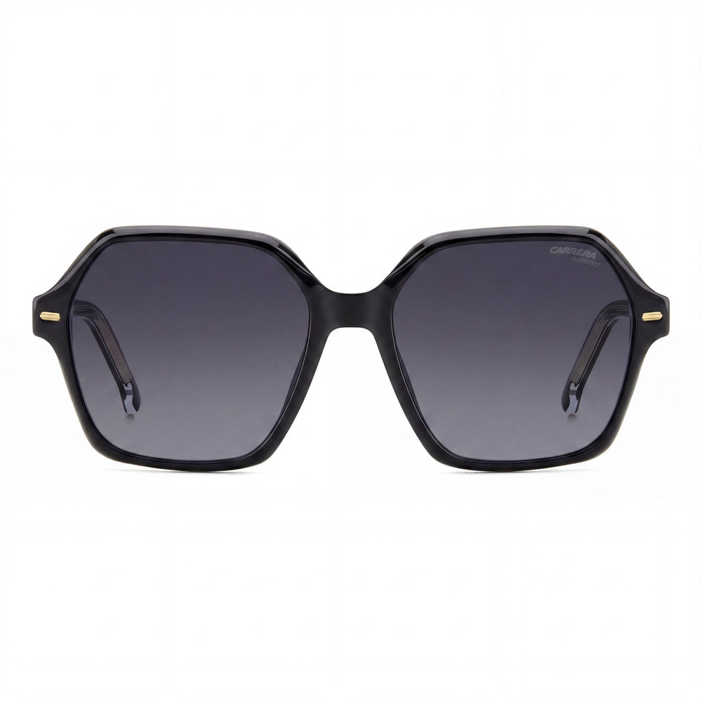 Gafas de sol Carrera 3026/S para mujer de acero inoxidable, negras, grises oscuras degradadas, 100 % de protección UV, no polarizadas, 56 mm