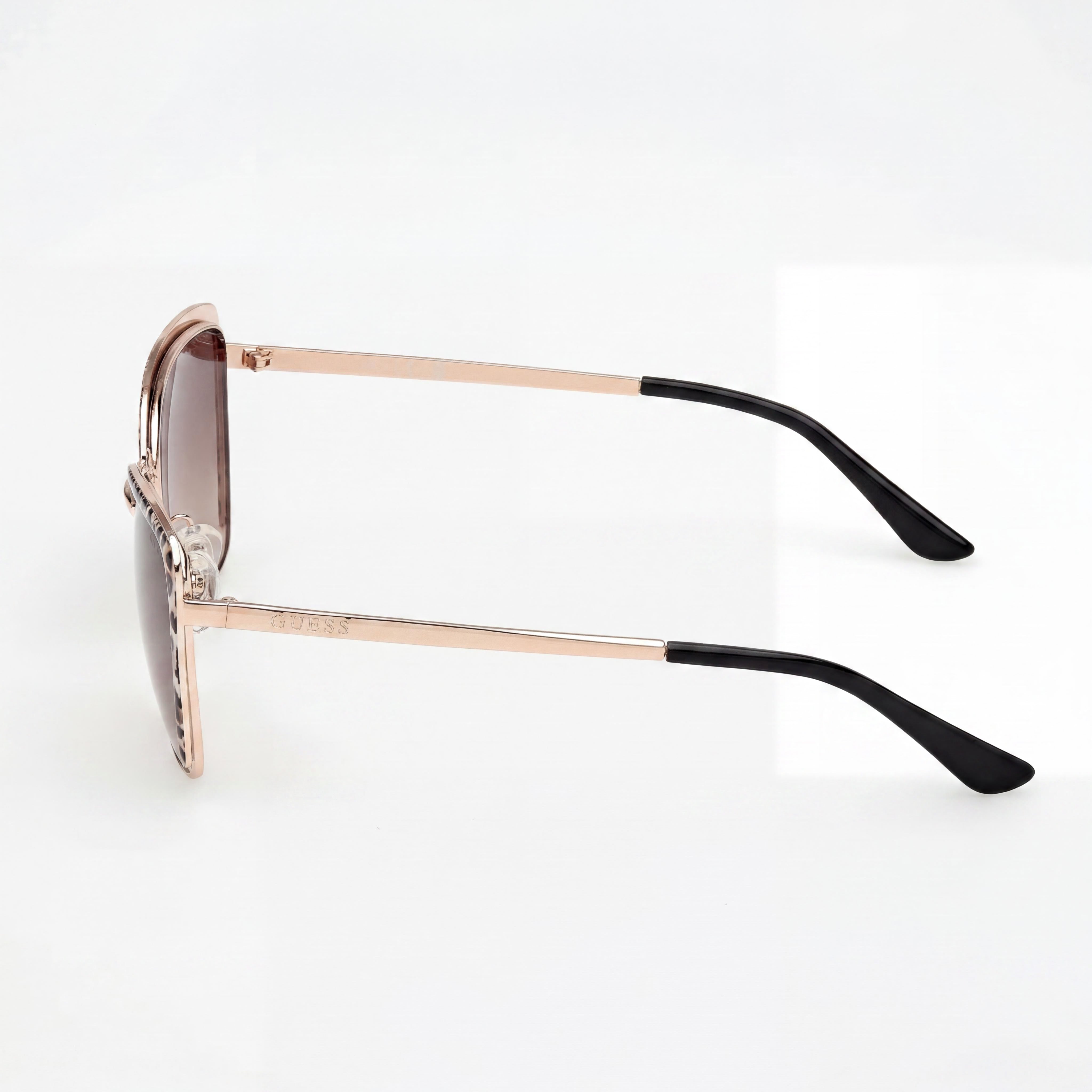GUESS GU00218 Casual Unisex Shiny Rose Gold Metal Non-Polarized Sunglasses 57mm, Photo 3