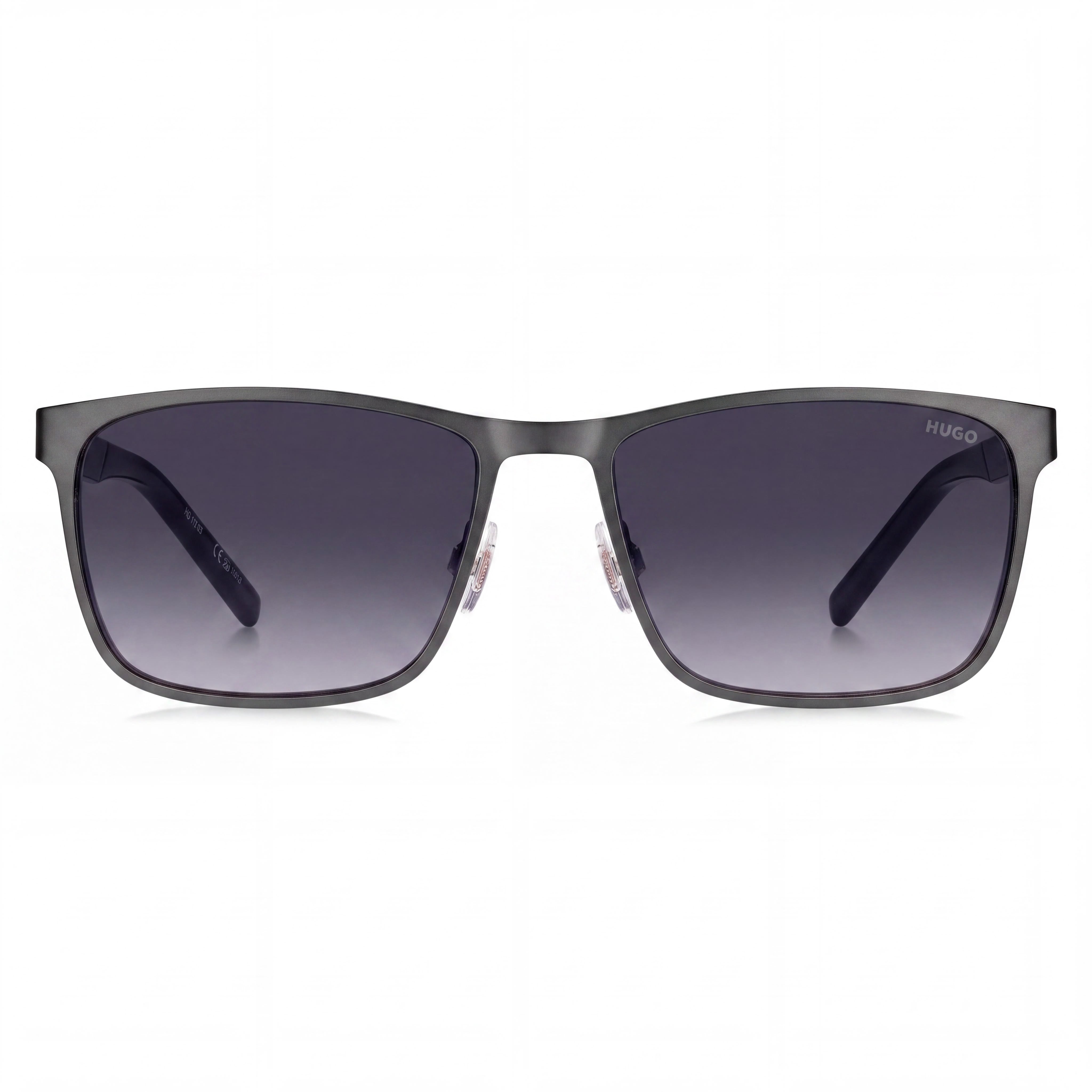 HUGO Hg 1328/S Rectangular Women's Matte Ruthenium Black Stainless Steel Sunglasses 57mm, Photo 2