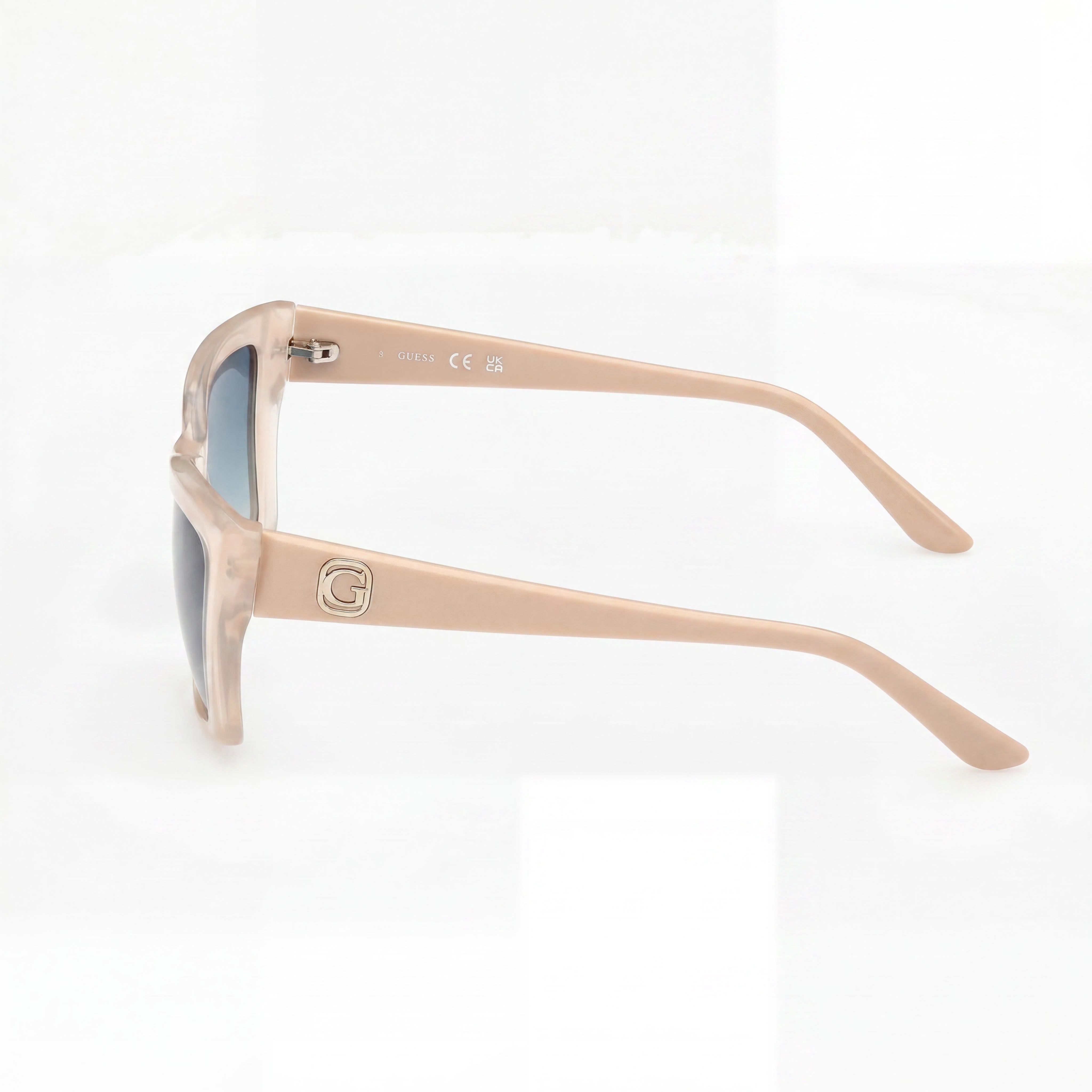 GUESS Modern Women's Injected UV Protected Sunglasses Glossy Ivory Frame Gradient Green Lens 55mm, Photo 3