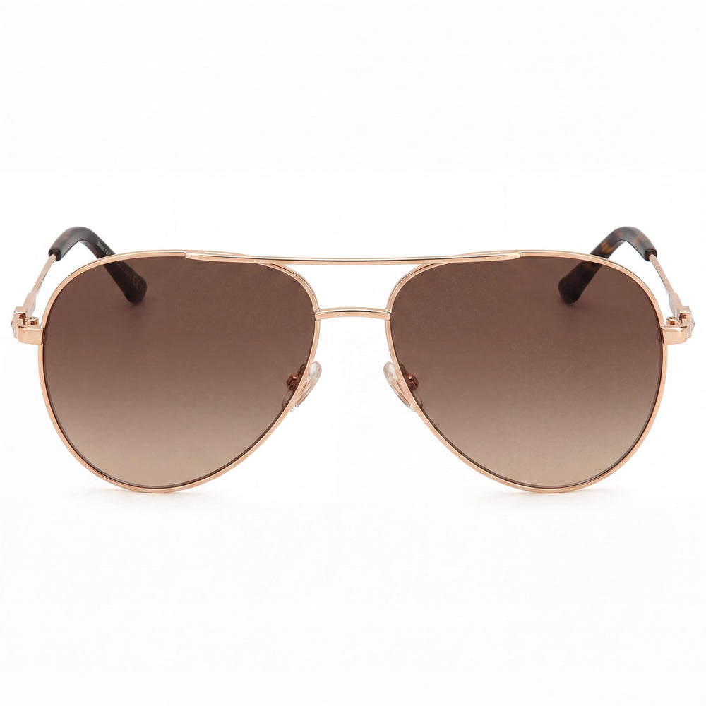 Gafas de sol Jimmy Choo clásicas de acero inoxidable en oro y cobre con protección UV para mujer, tamaño 60 mm