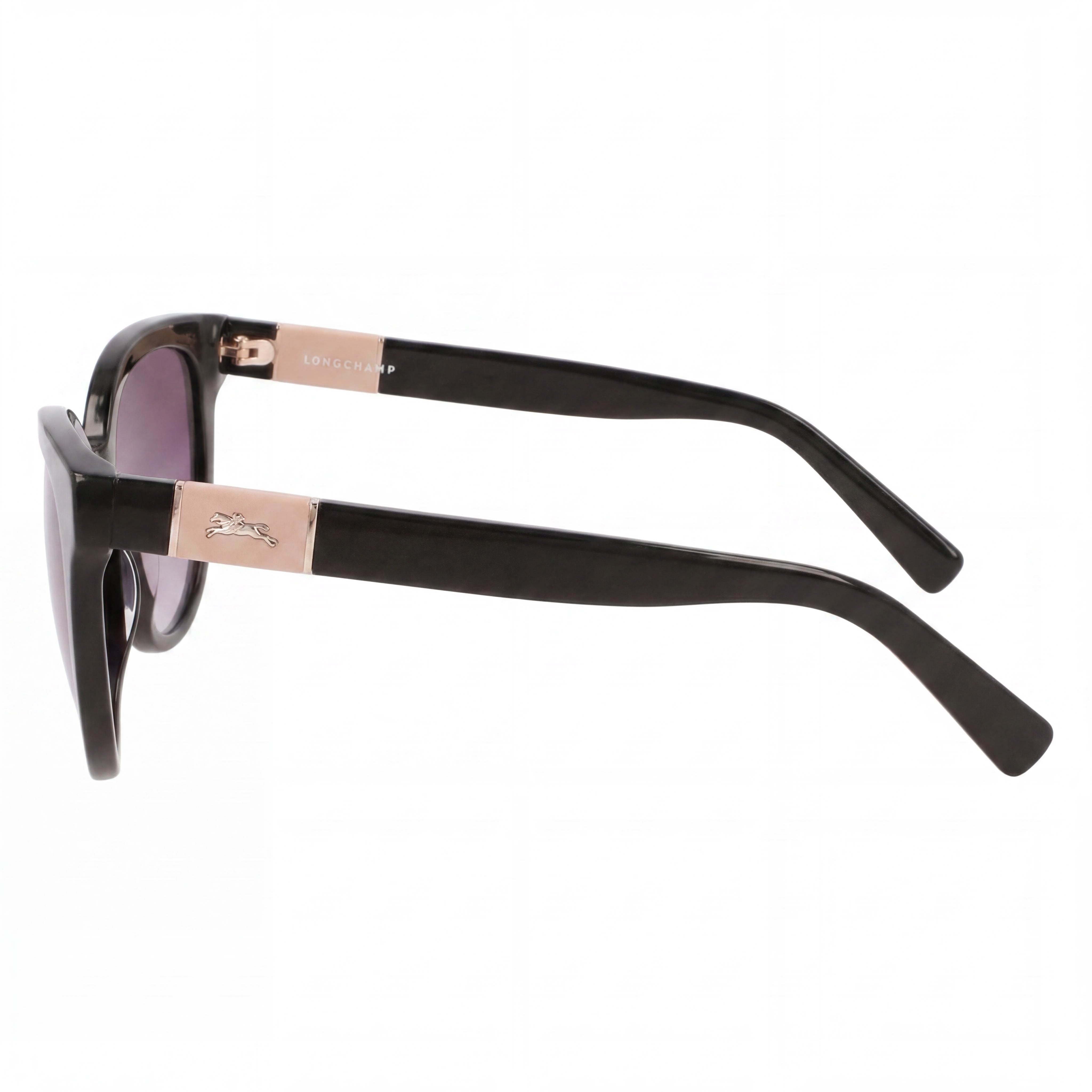 Gafas de sol Longchamp informales para mujer, montura de acero inoxidable en blanco y negro, lente negra con protección UV de 53 mm, Photo 3