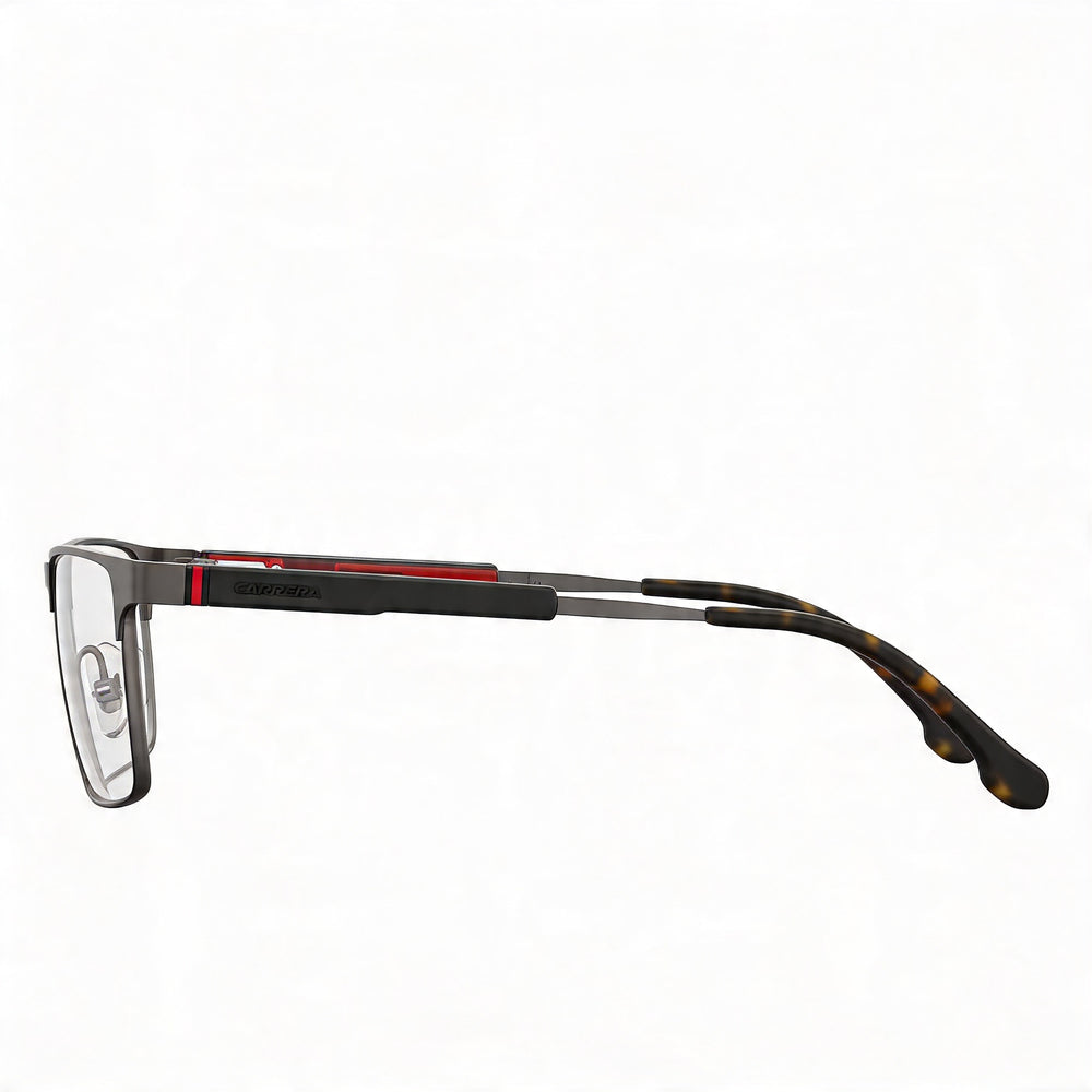 Gafas Carrera 8833 Unisex con Montura de Acero Inoxidable y Lentes de Policarbonato, Tamaño de Montura 56mm, Rutenio Oscuro Mate