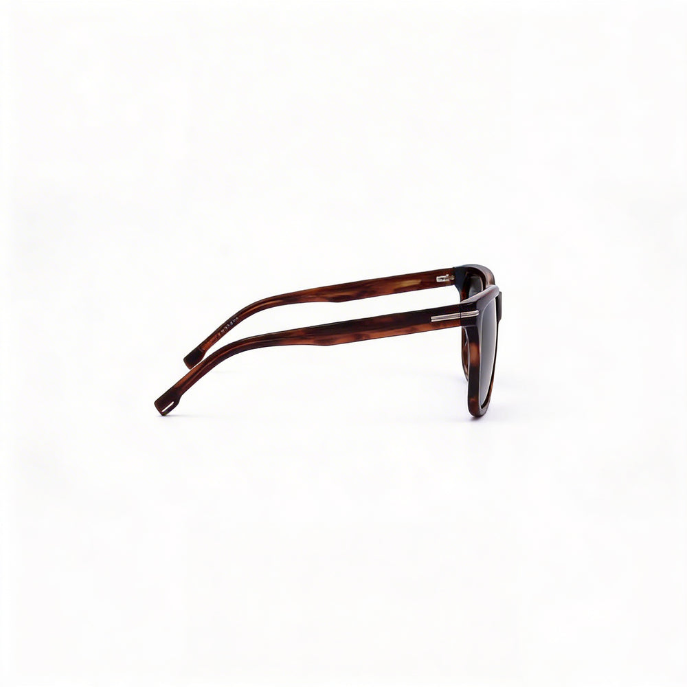 Hugo Boss 1598/S Style & Expression Unisex Rectangular Eco Acetate Brown Horn Grey Lens 55mm Sunglasses