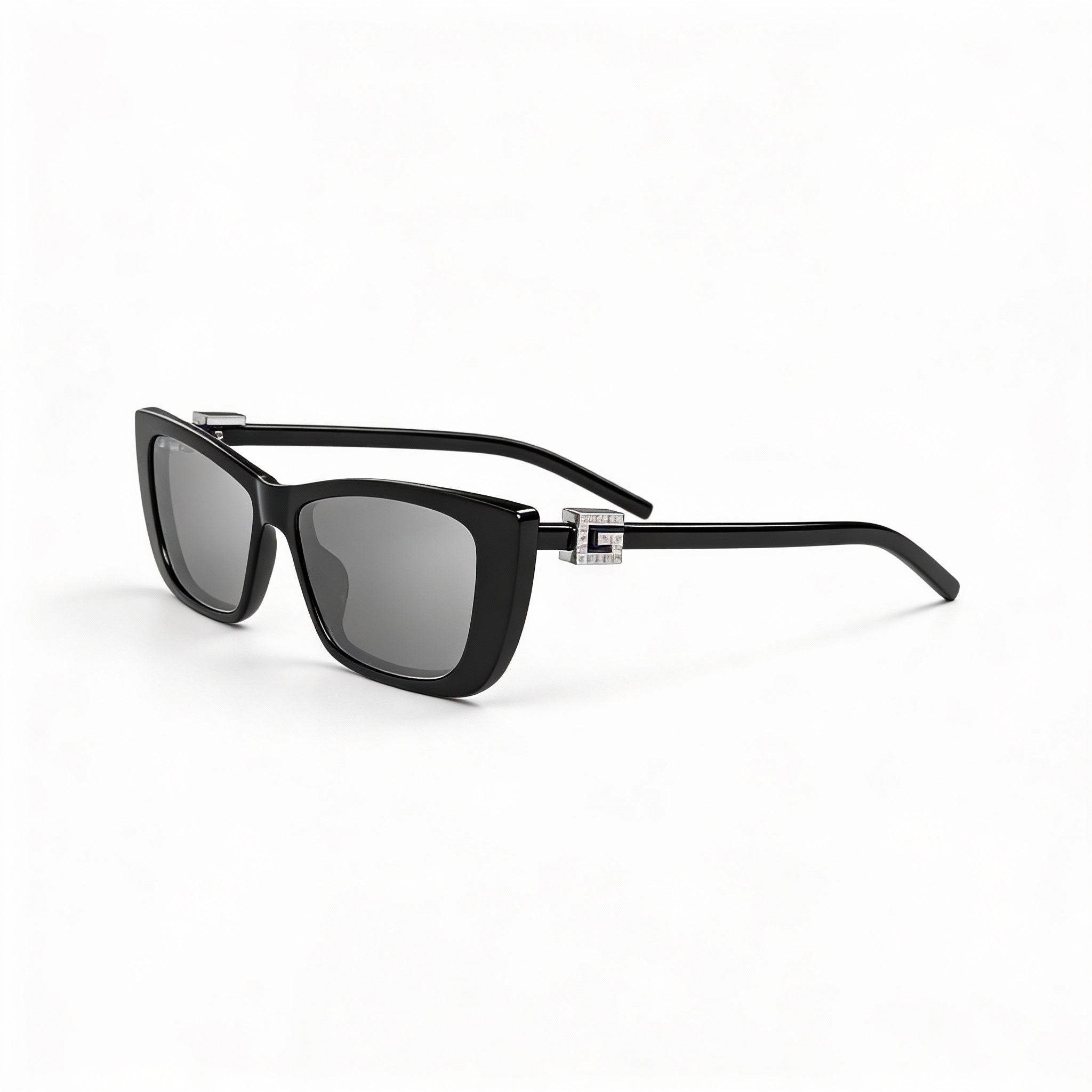 Gafas de sol Gucci Modern para mujer, color negro y plateado, con montura INJECTION y lentes de plástico no polarizadas de 53 mm, Photo 3