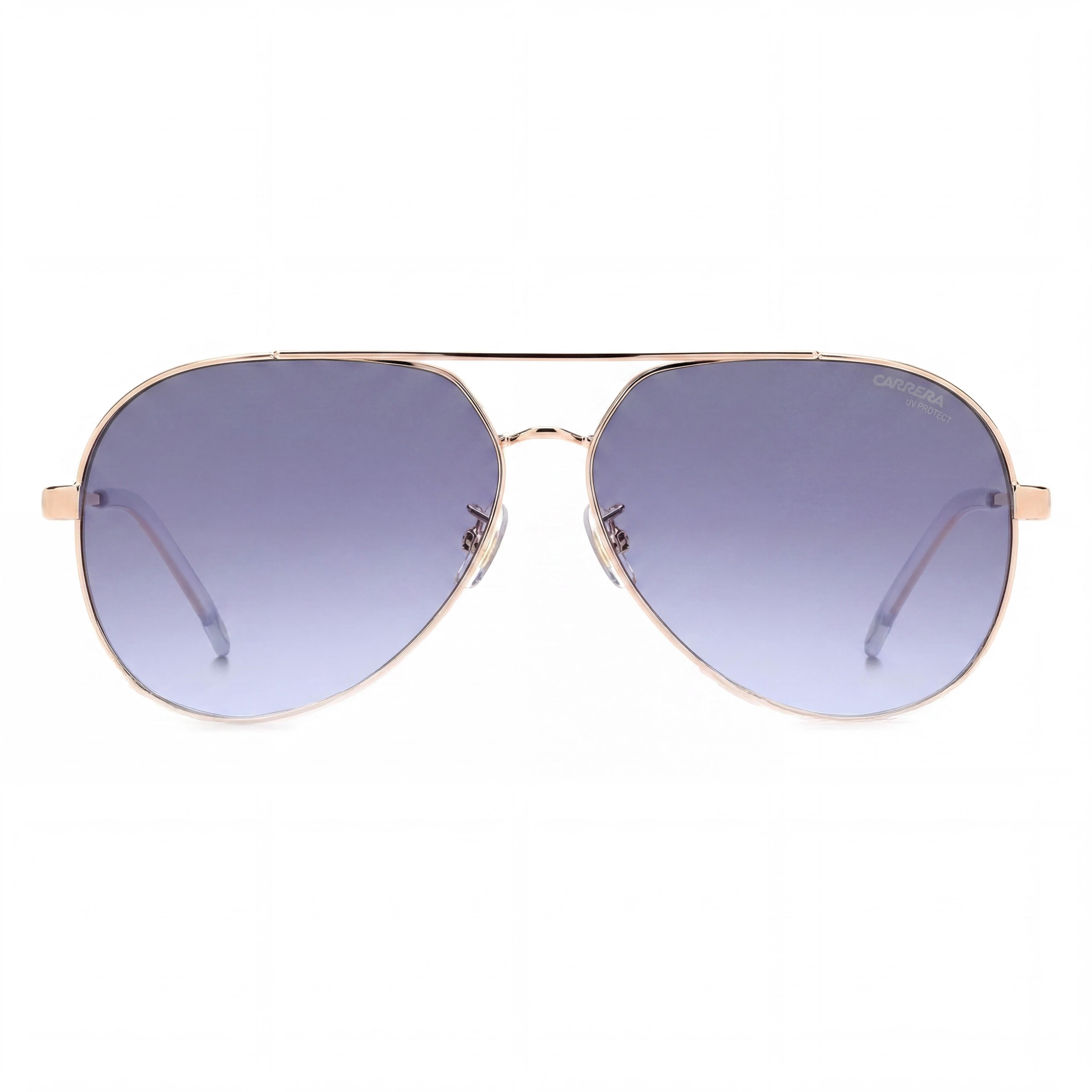 Carrera Casual Women's Stainless Steel Sunglasses Gold Blue Grey Azure with Blue Shaded Lenses & UV Protection 63-13-140, Photo 2