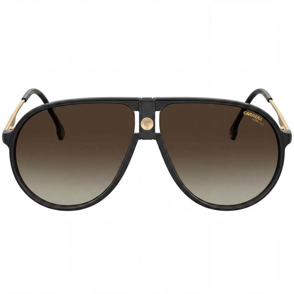 Gafas de sol unisex Carrera 1034/S de poliamida no polarizada, montura negra y marrón con degradado, lentes marrones con degradado, 63-12-140