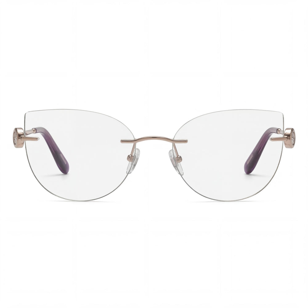 Chopard Casual Collection Women's Metal Eyeglasses featuring a Palladium Frame, 55mm Lens Width