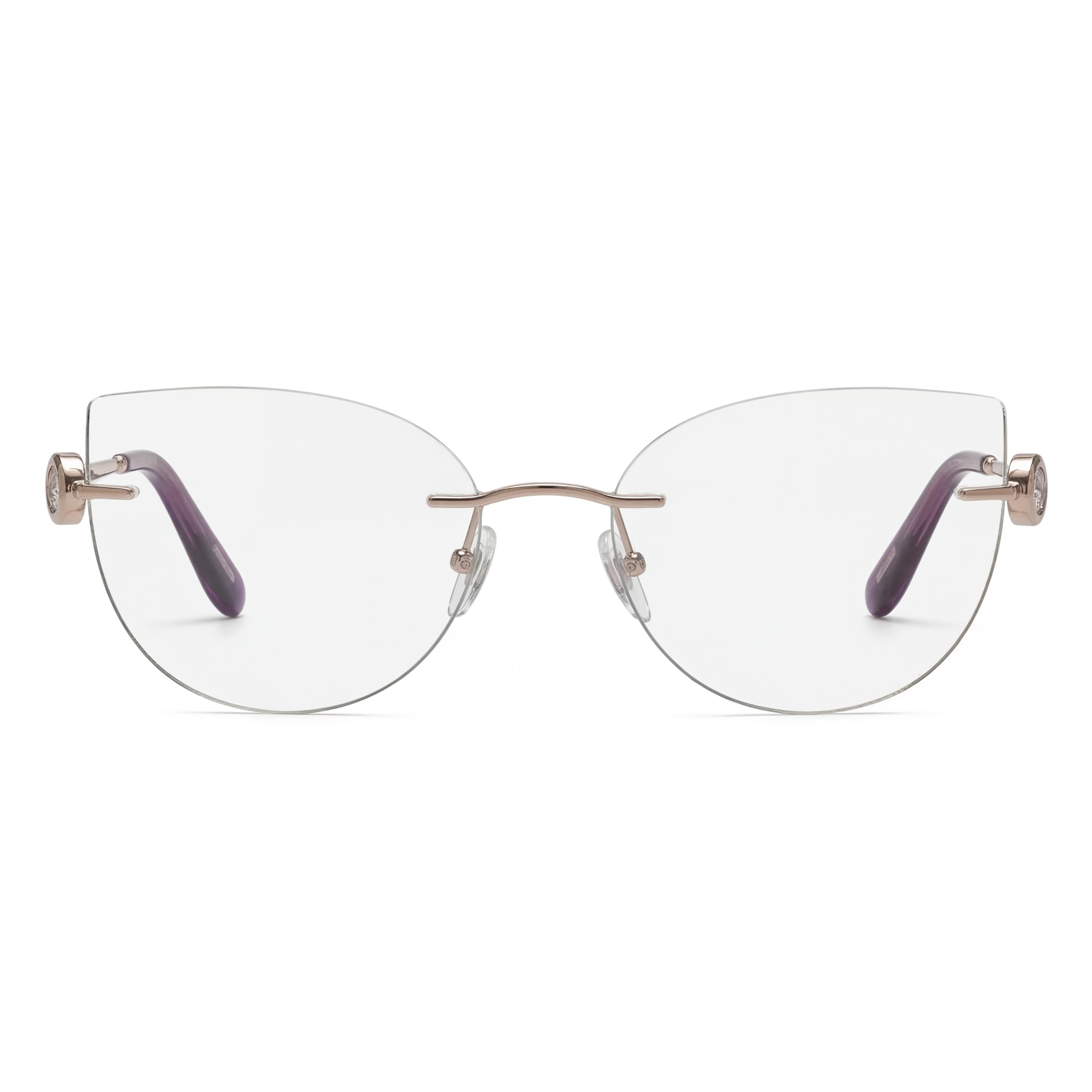 Chopard Casual Collection Women's Metal Eyeglasses featuring a Palladium Frame, 55mm Lens Width, Photo 2