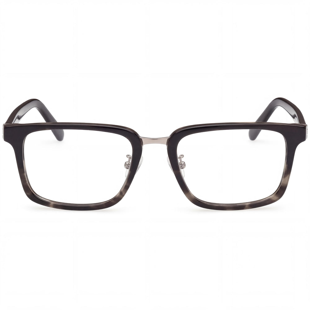GUESS GU50088-d Gafas de hombre, negras Havana, plástico negro mate, lentes transparentes, 54mm