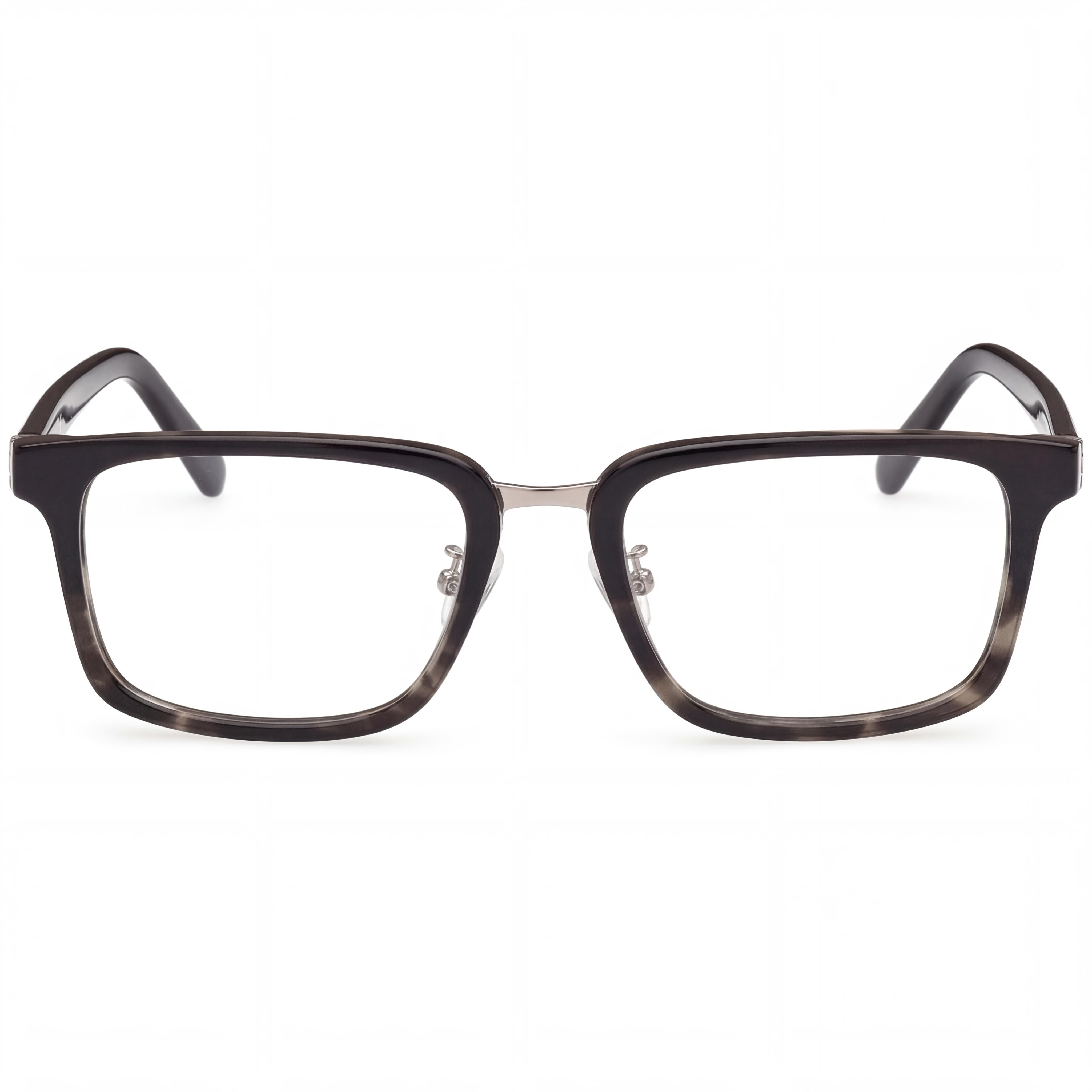GUESS GU50088-d Gafas de hombre, negras Havana, plástico negro mate, lentes transparentes, 54mm, Photo 2