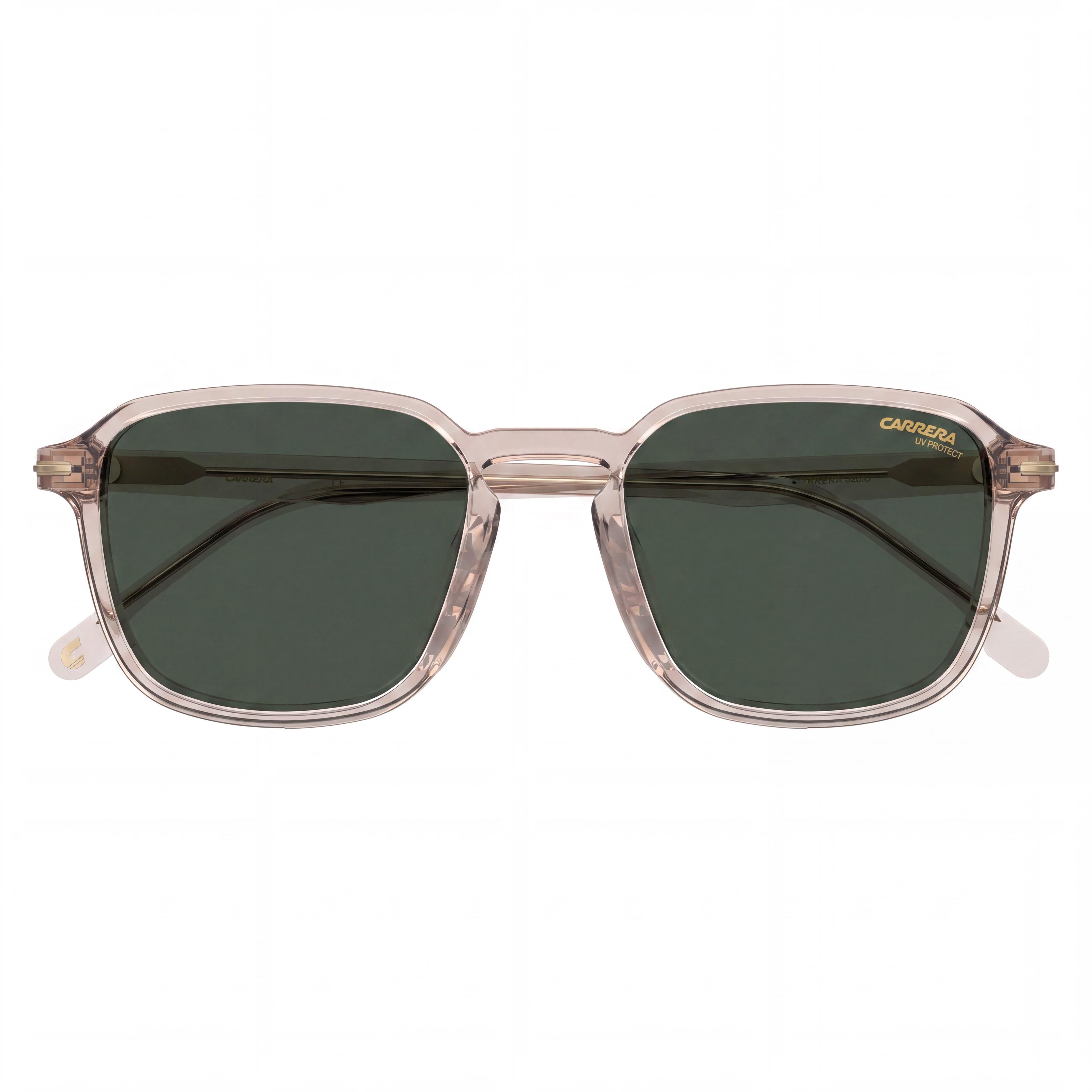 Gafas de sol Carrera casuales de acetato color carne para hombre con lentes de policarbonato verdes y protección 100% UVA/UVB de 53mm, Photo 2