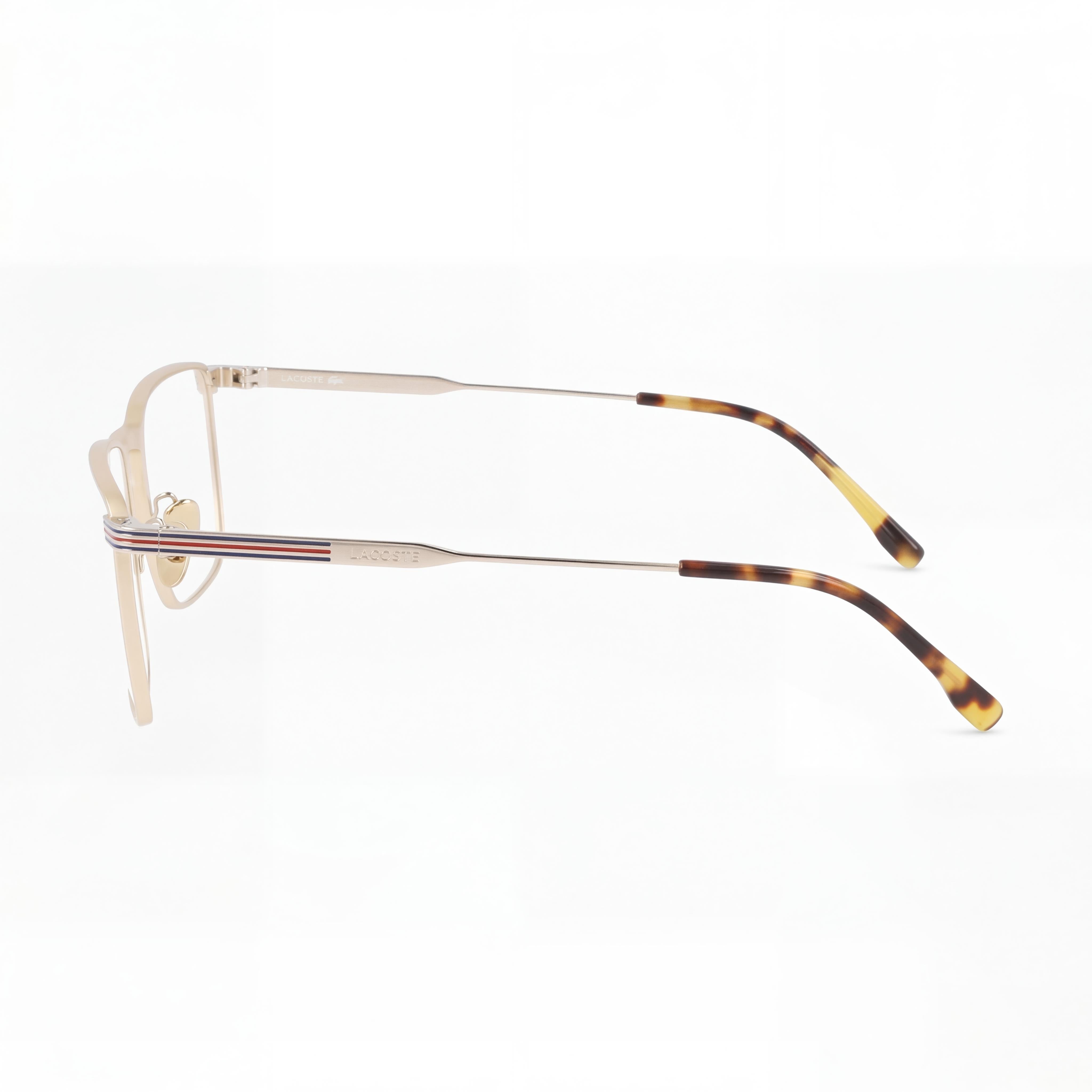 Gafas Oftálmicas Informales Lacoste para Hombre, Montura Oro Semimate, 54 mm Ancho de Lente, 18 mm Puente, 145 mm Longitud de Patilla, Photo 3